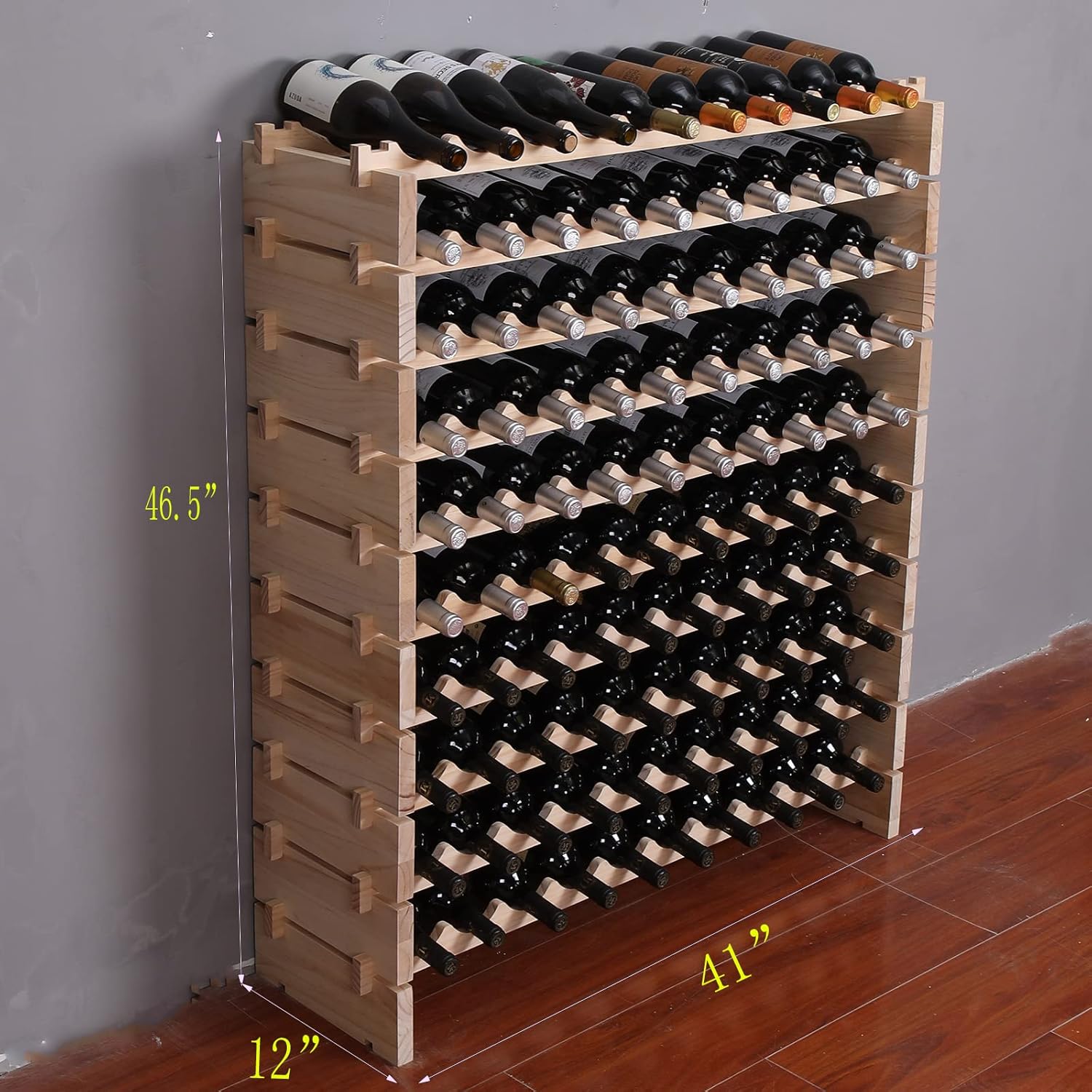 Freestanding Wine Rack Cabinet for 100 Bottles