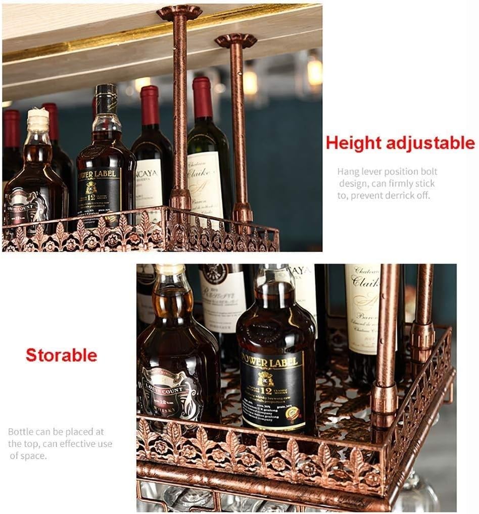 LUCEAE Wall-Mounted Wine Rack 100x35cm Brass Frame
