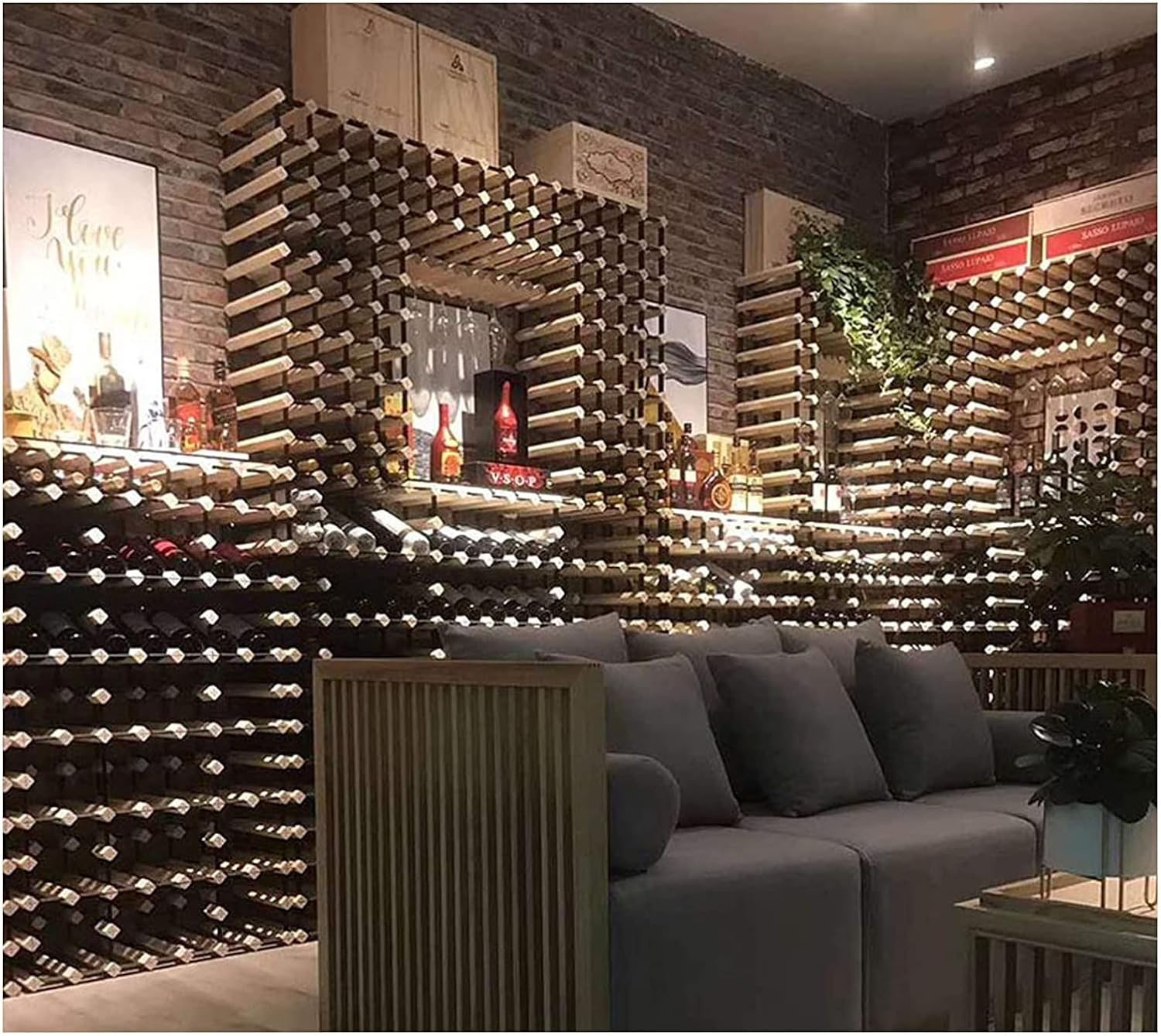 ALDEPO Wine Rack Holds 4 Bottles Stackable Freestanding
