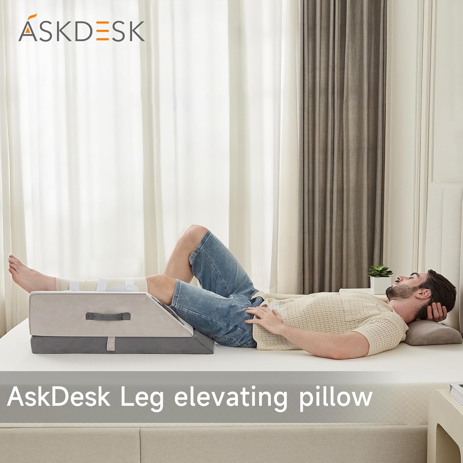 AskDesk Leg Elevating Pillow with 3 Height Settings