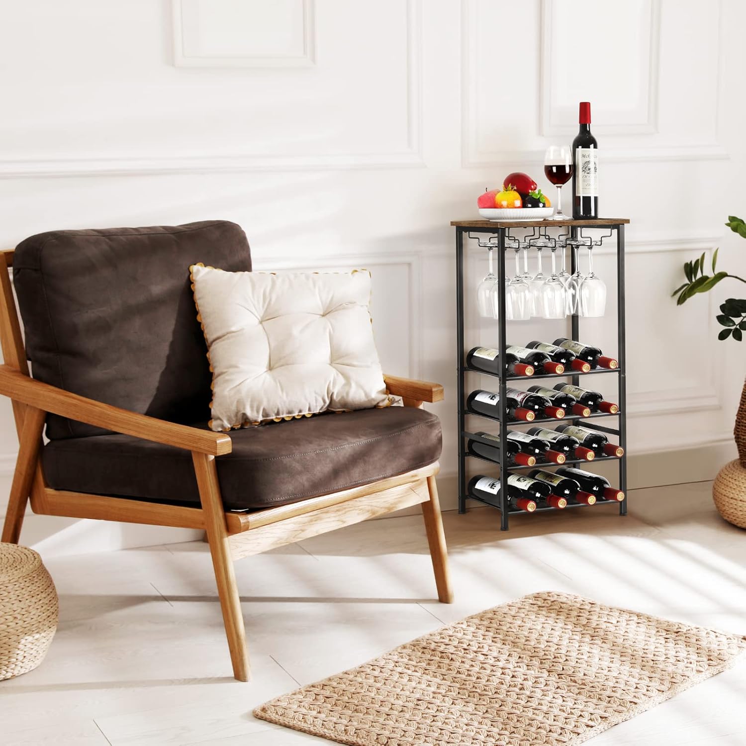 OYEAL Freestanding Wine Rack with 16 Bottle Capacity 1