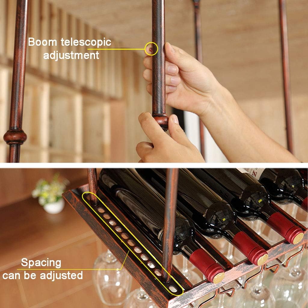 Wine Rack Ceiling Metal Frame 12 Bottles 36 Glasses