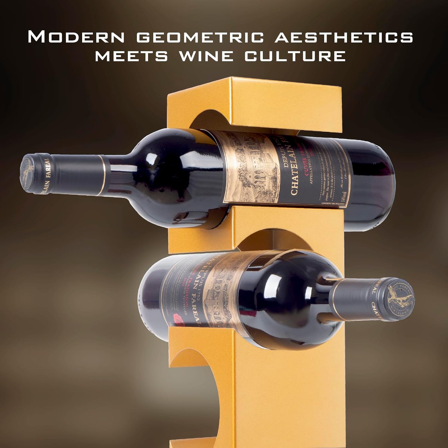 NETRCRHOM 4 Bottle Tabletop Wine Rack