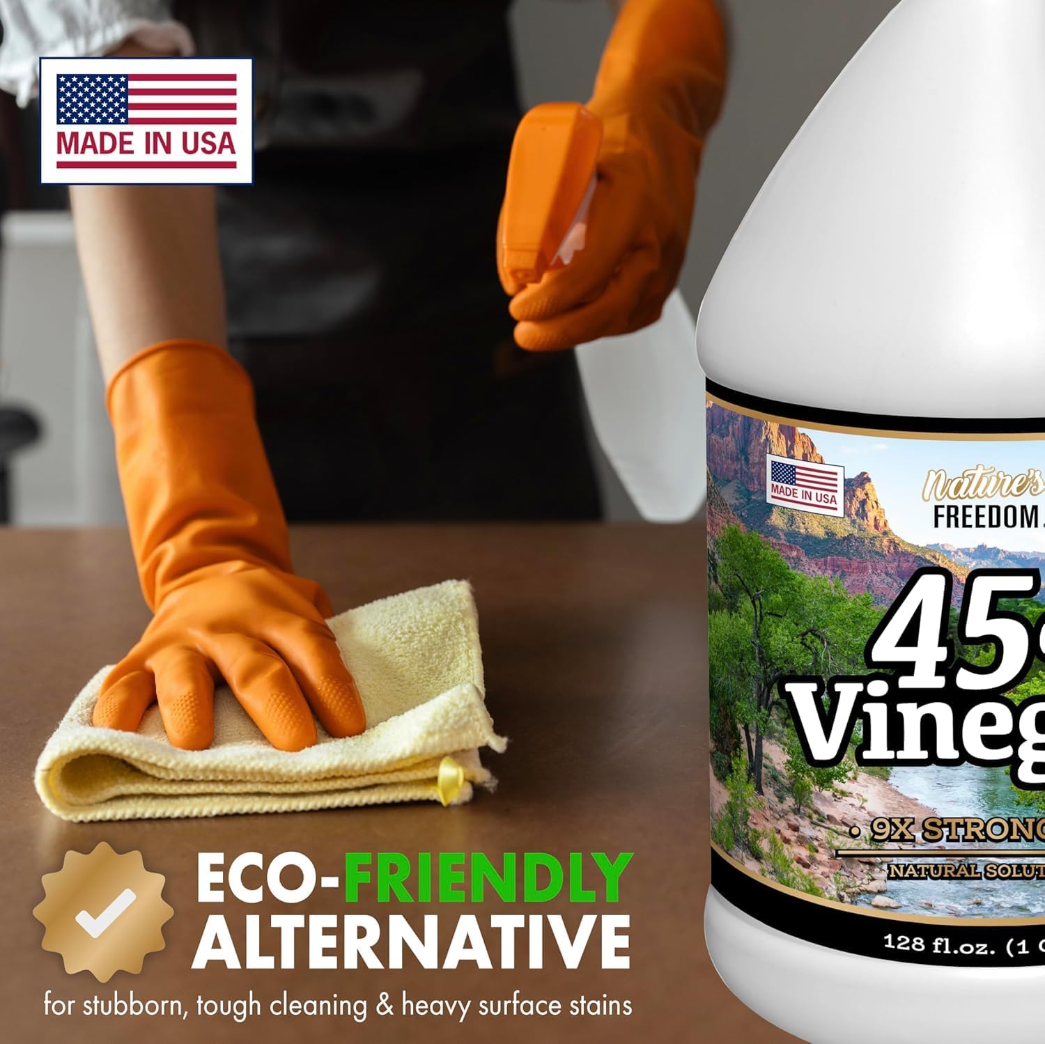 Natures Freedom 45 Vinegar 1 Gallon With Cleaning Guide