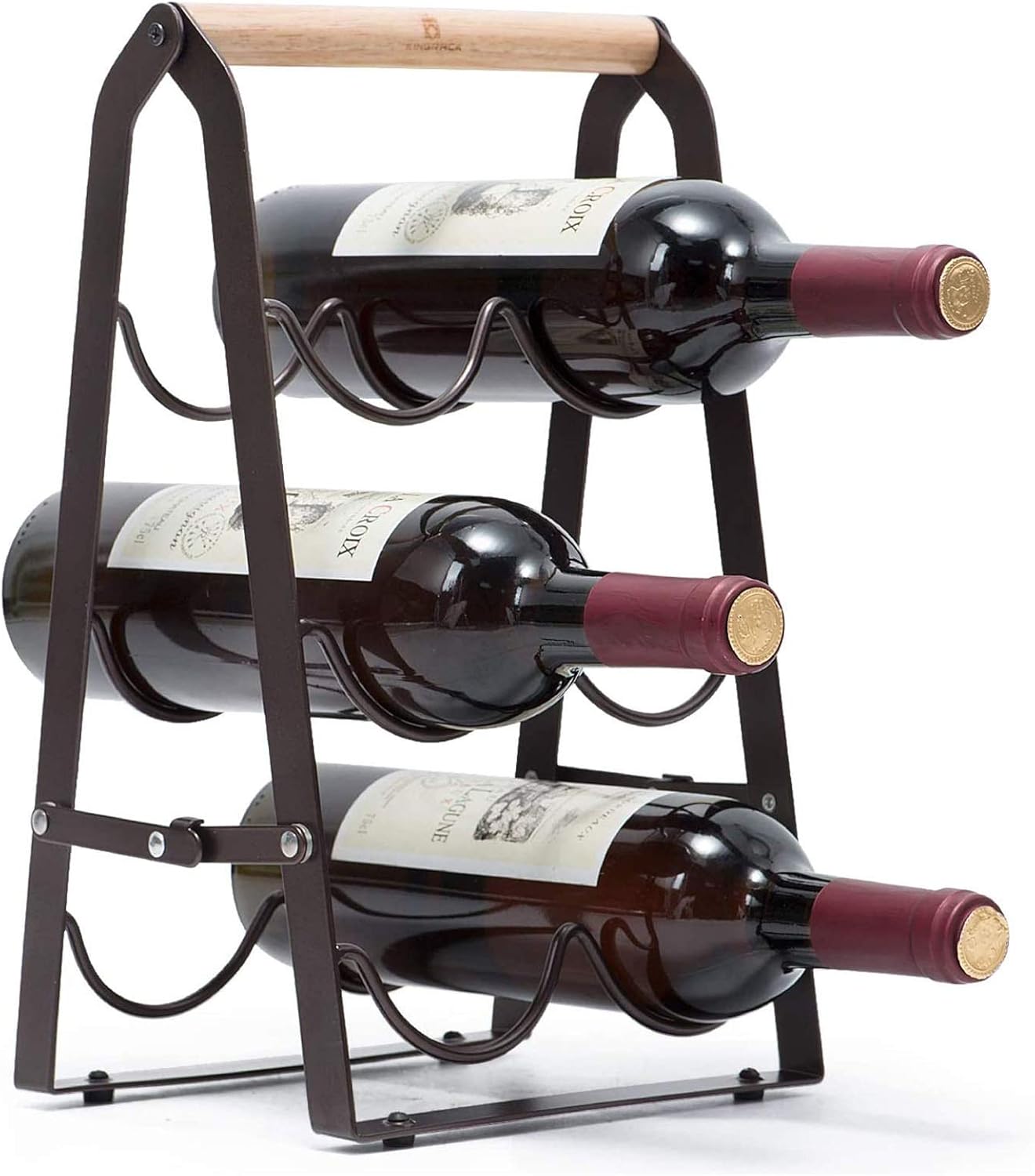 BOCbco Tabletop Wine Rack with 3 Tiers for 6 Bottles