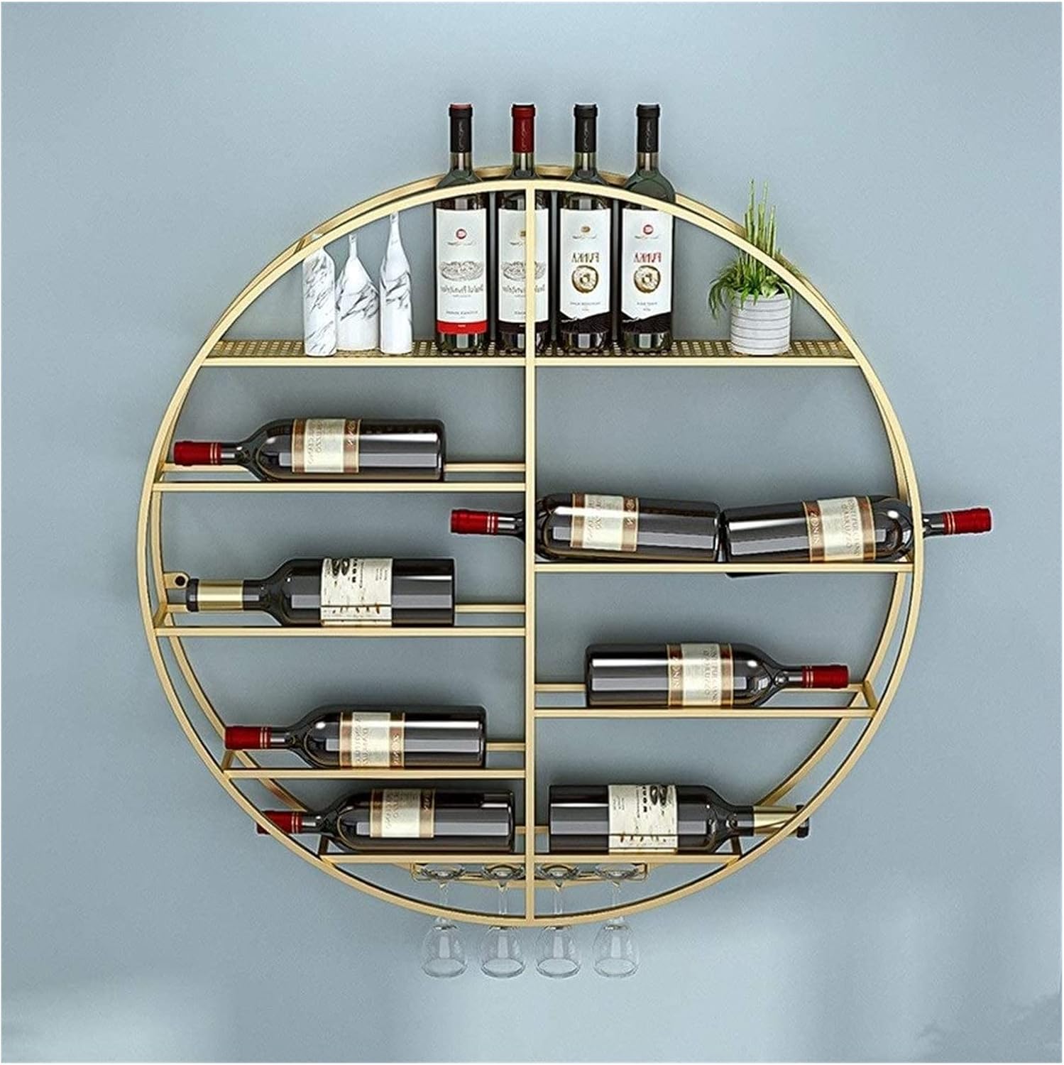 ALDEPO Rustic Tabletop Wine Rack 6 Bottles