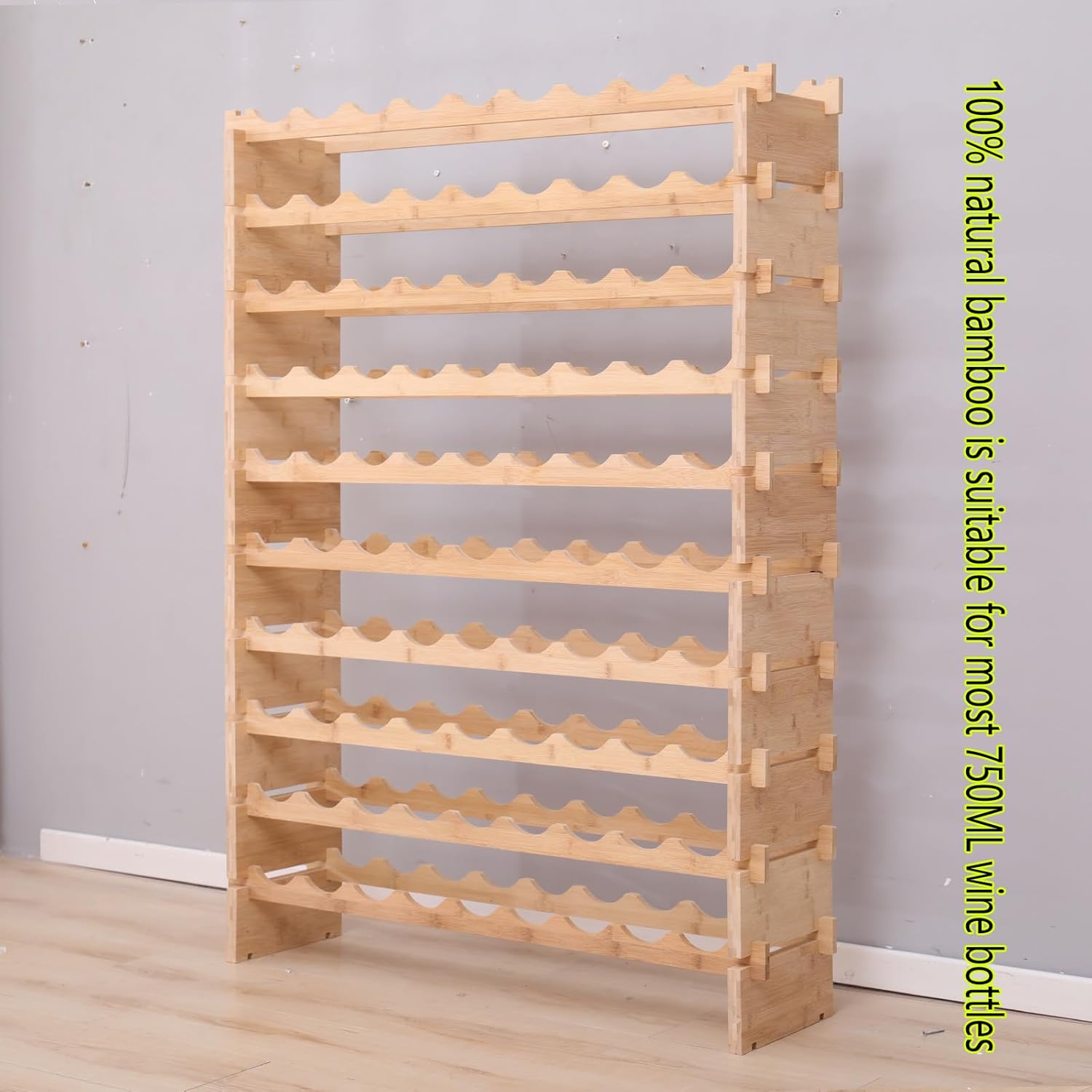 FDHUIJIA 90 Bottle Bamboo Wine Rack Cabinet