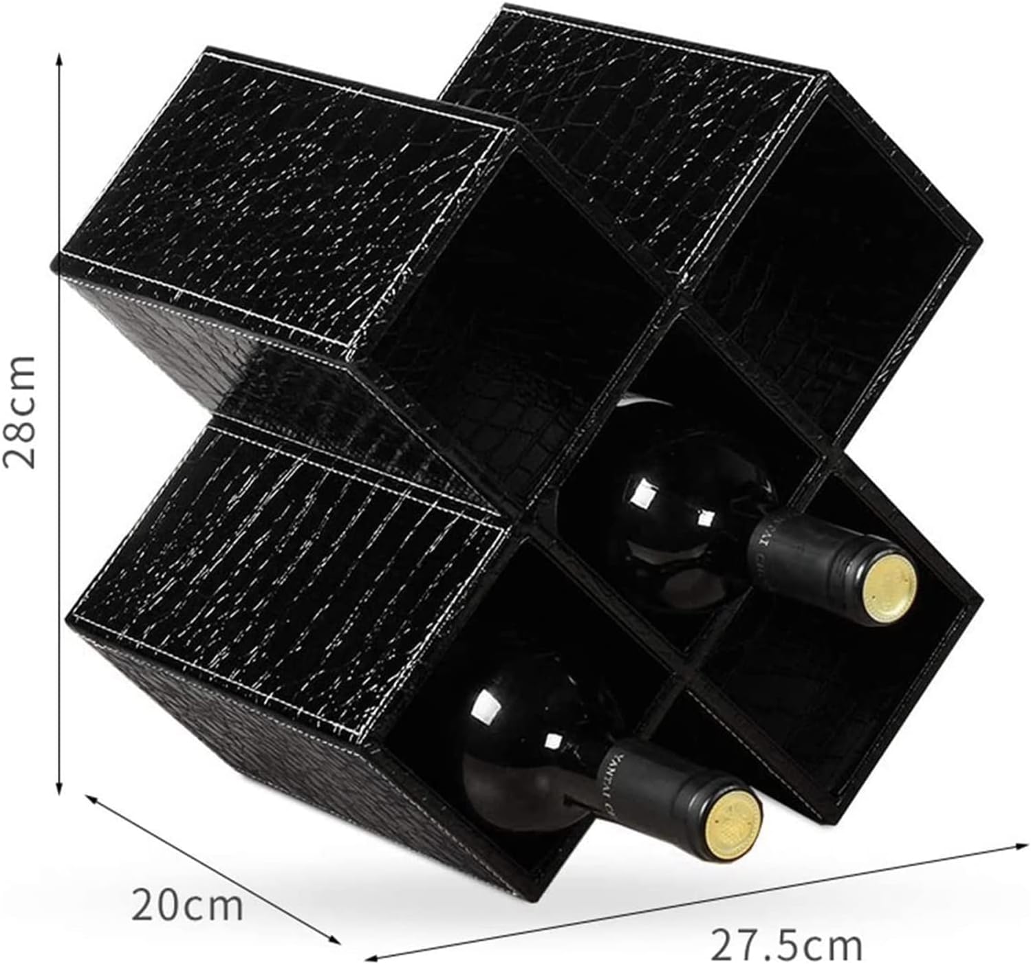 ALDEPO Wine Rack with 8 Slots and Geometric Design