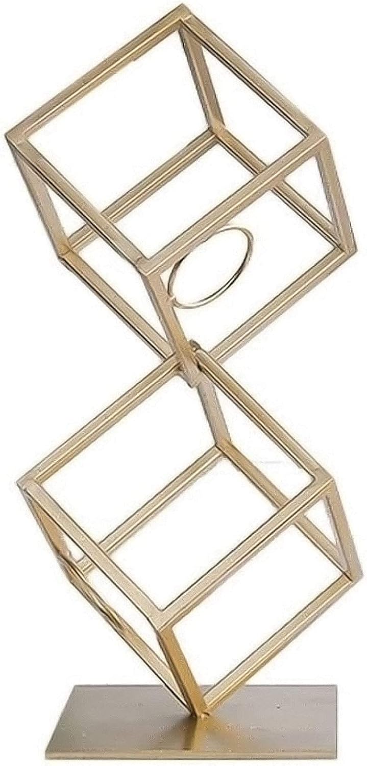 BOCbco 2 Layers Tabletop Wine Racks Gold Iron Design for 2 Bottles