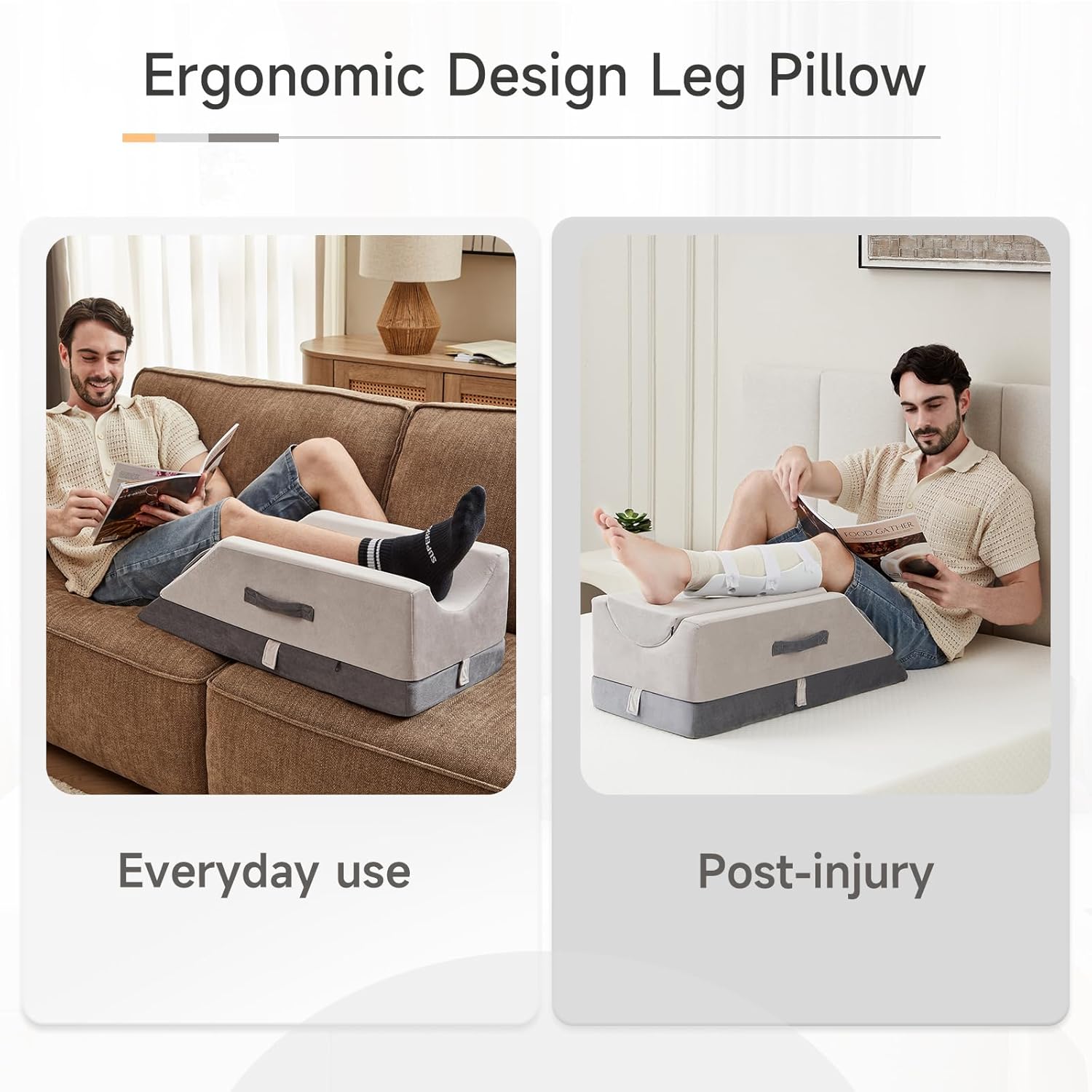 AskDesk Leg Elevating Pillow with 3 Height Settings