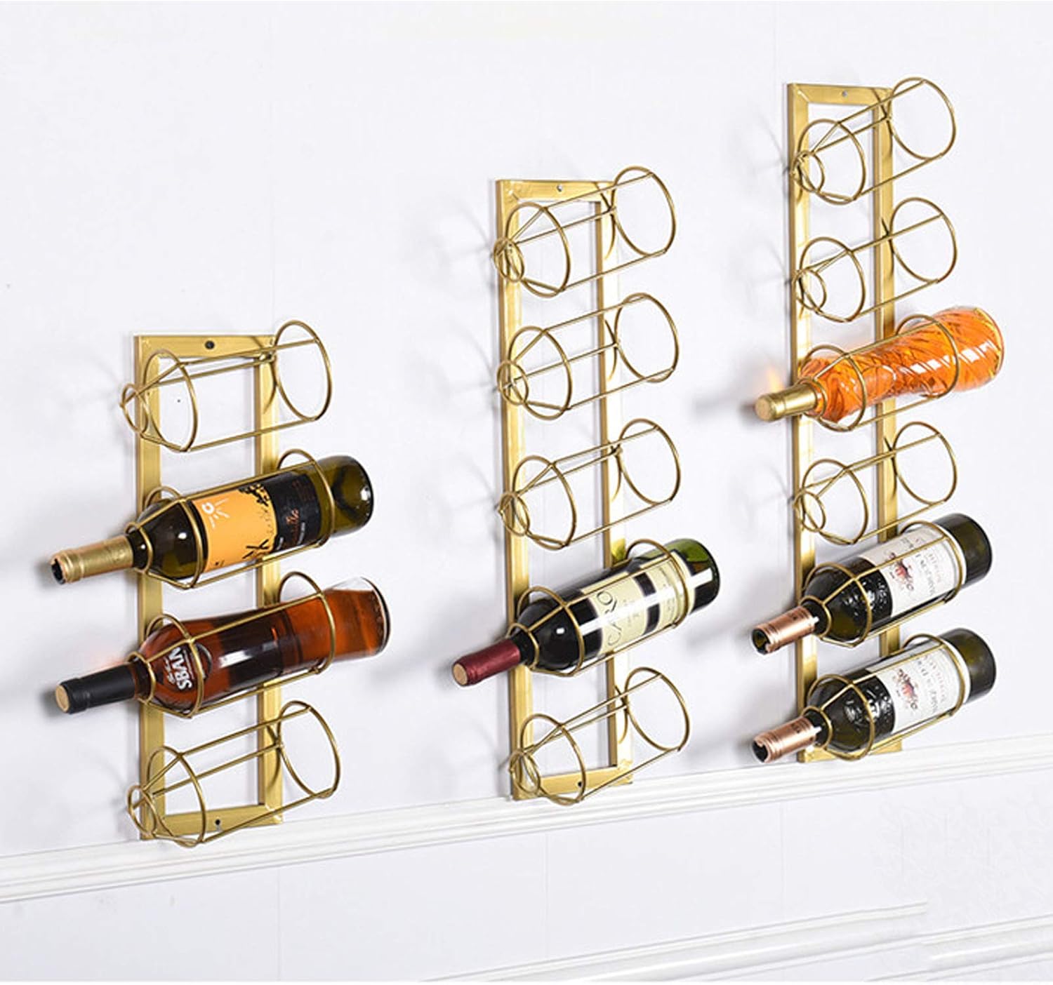 BOCbco Wall-Mounted Iron Wine Racks for Double Bottles