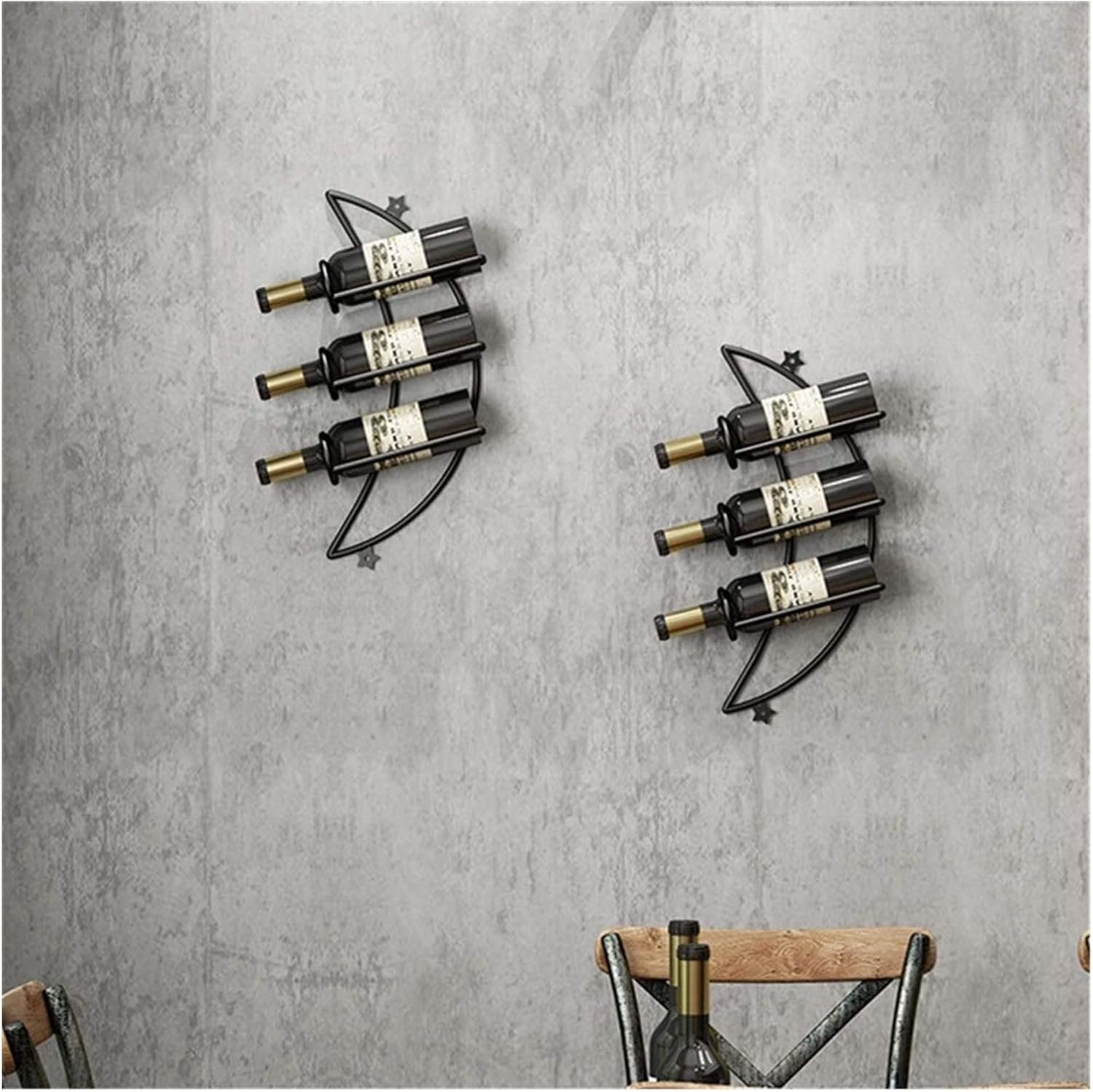 ALDEPO Wall-Mounted Wine Rack Iron Decor Living Room