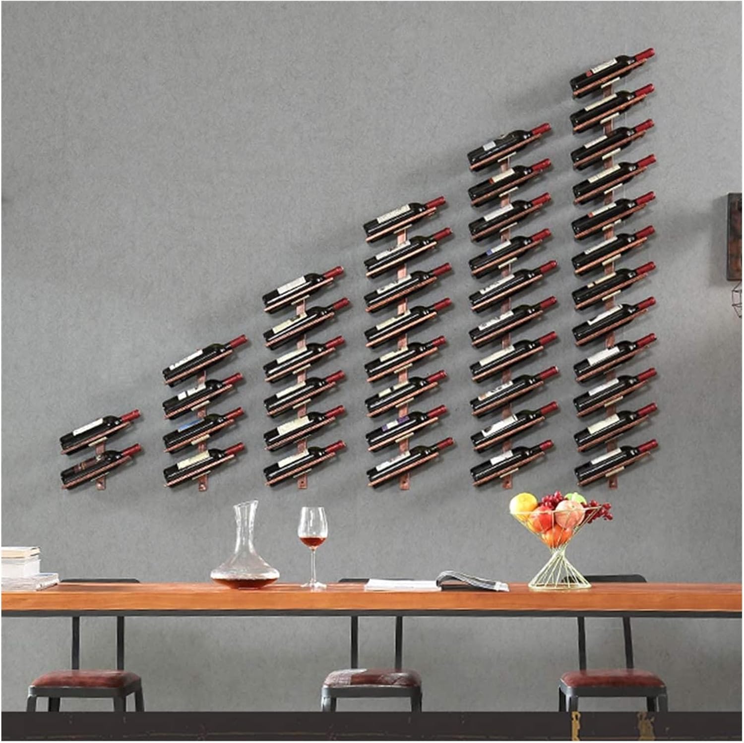 ALDEPO Wall Mounted Wine Rack 6 Bottles Light Green