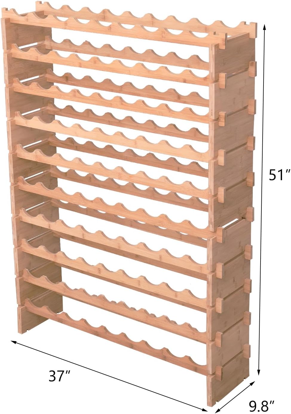 FDHUIJIA 90 Bottle Bamboo Wine Rack Cabinet