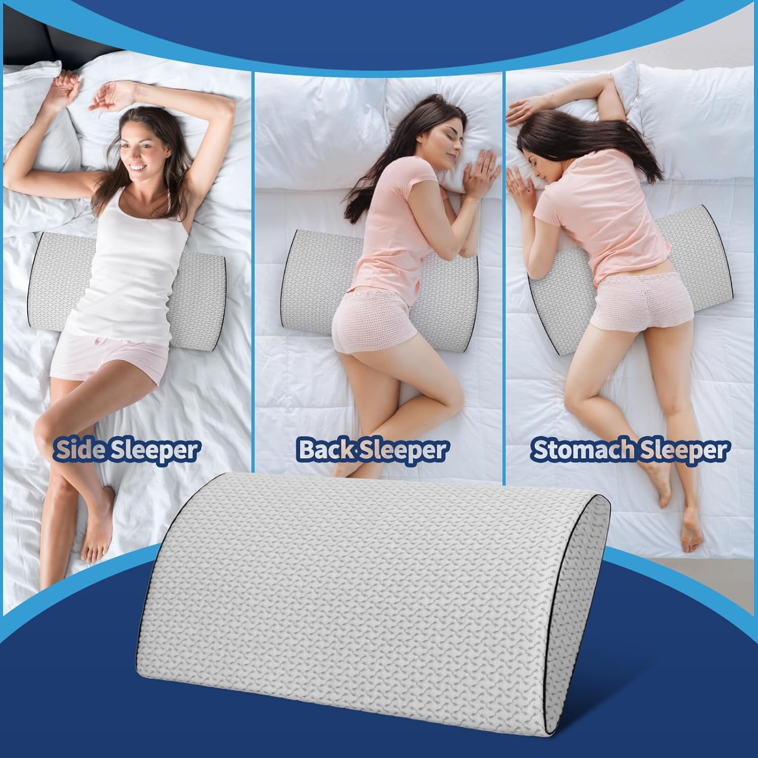 Nockovi Lumbar Support Pillow for Back Pain Relief