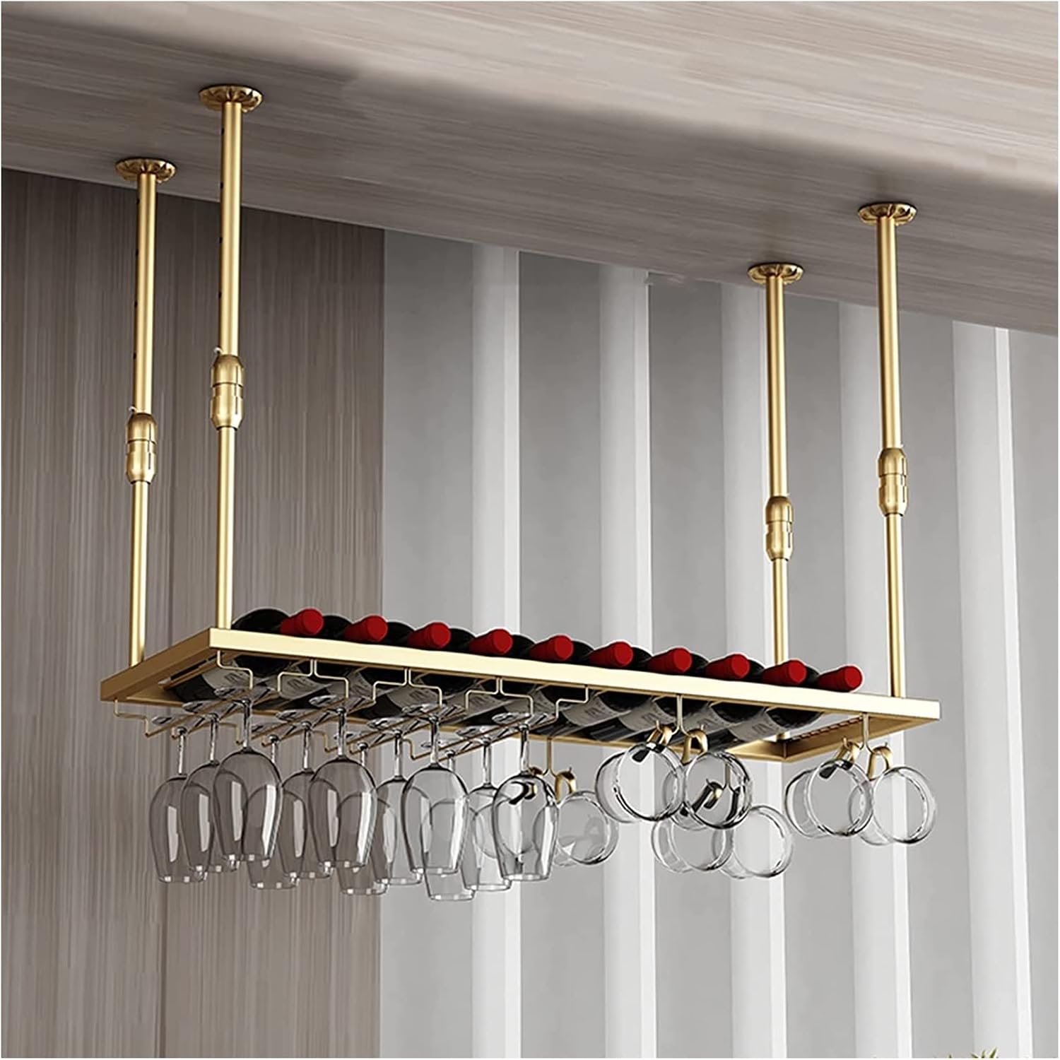 ALDEPO Wine Rack Hanging Glass Holder 80x30cm