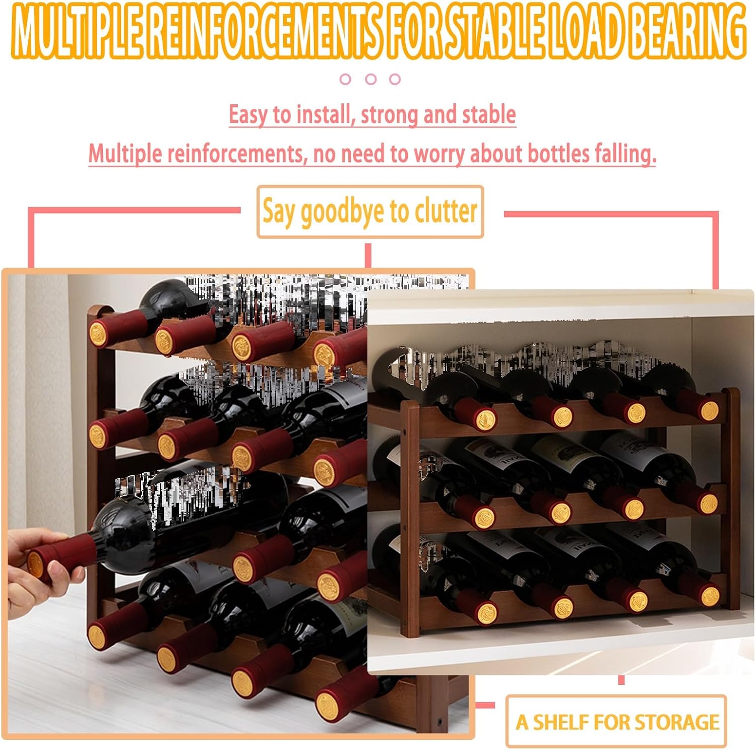 Industrial Liquor Glass Holder Display Shelf for Home Bar Cafe Kitchen