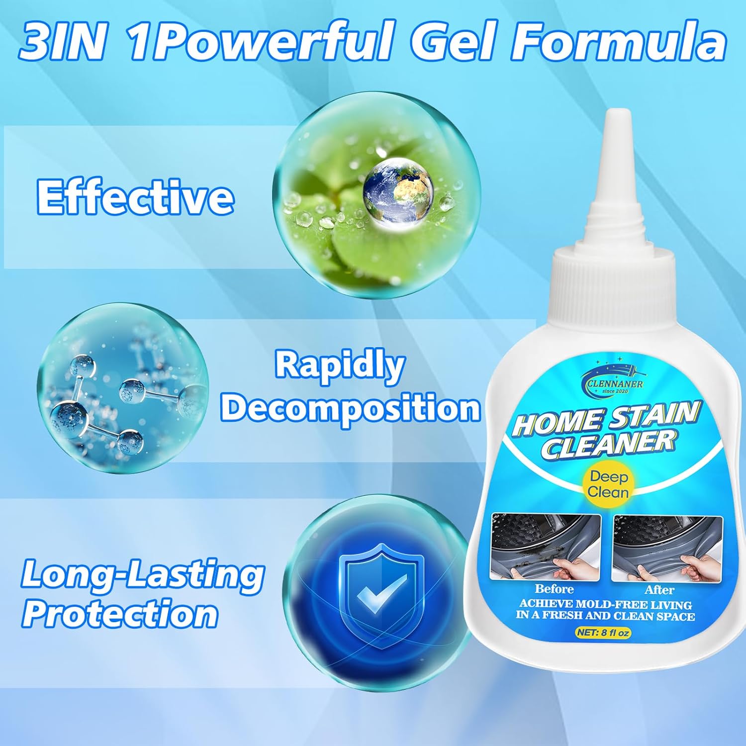 Clennaner Mold Stain Cleaner Gel 8 Fl Oz