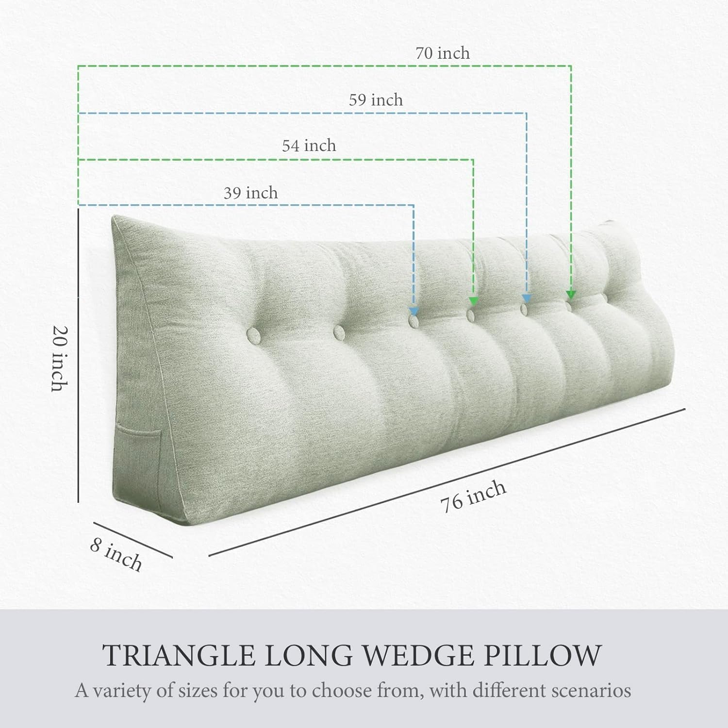 Homecozy Wedge Pillow for Bed Reading Back Support