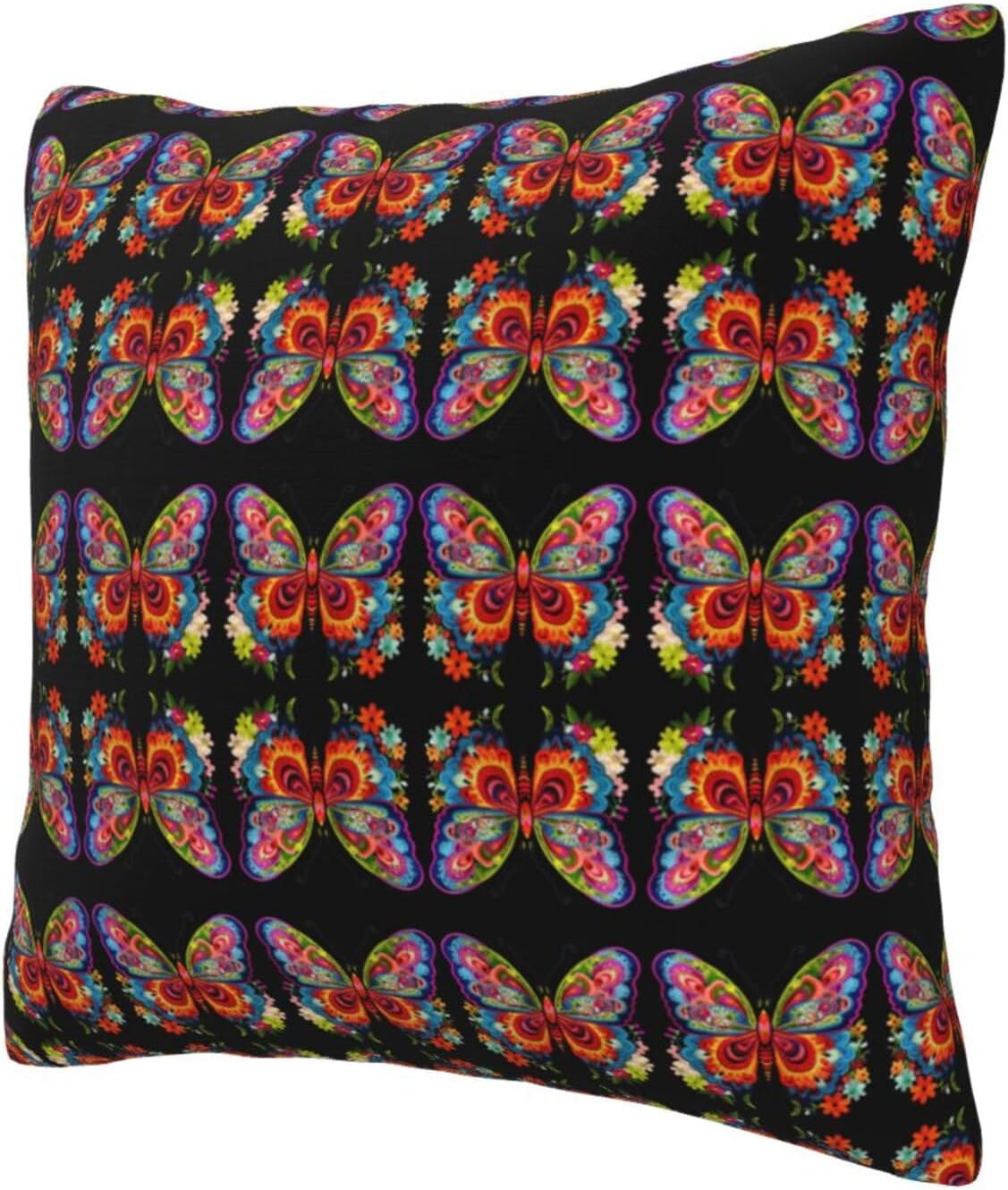 Ogniwo Embroidery Butterfly Throw PillowSoft 12x12 Inch Cushion Cover