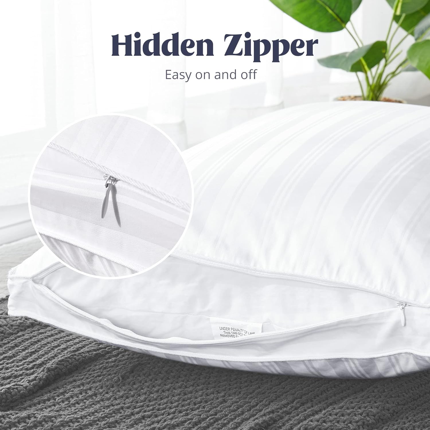 Puredown Goose Feathers and Down Pillow King Size Set of 2