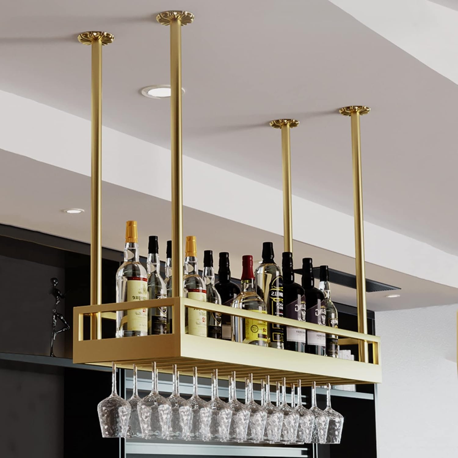 Suuim Wine Glass Holder Ceiling Hanging Rack