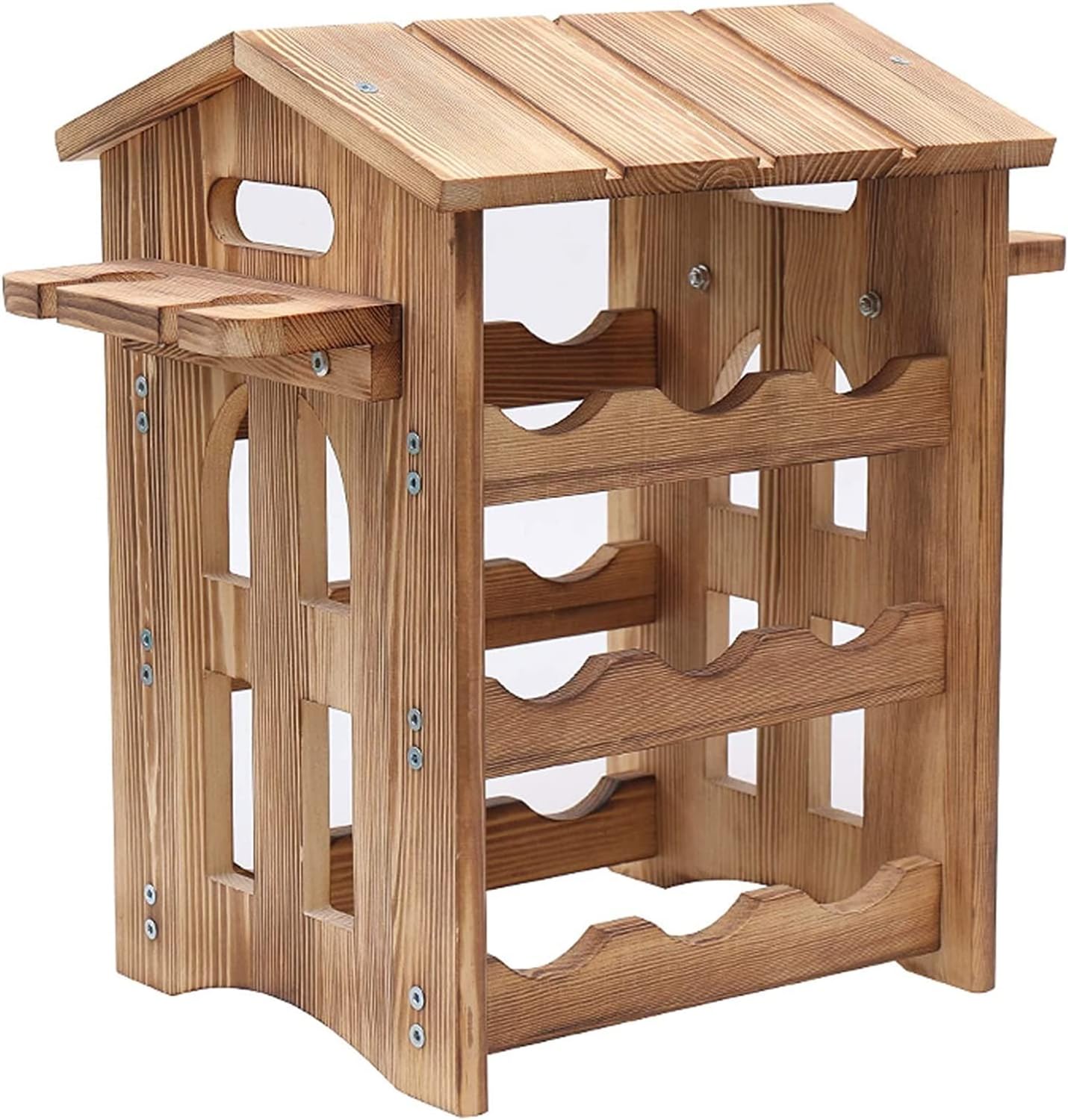 ALDEPO Wall-Mounted Wine Rack 3-Layer with 4-Glass Holder