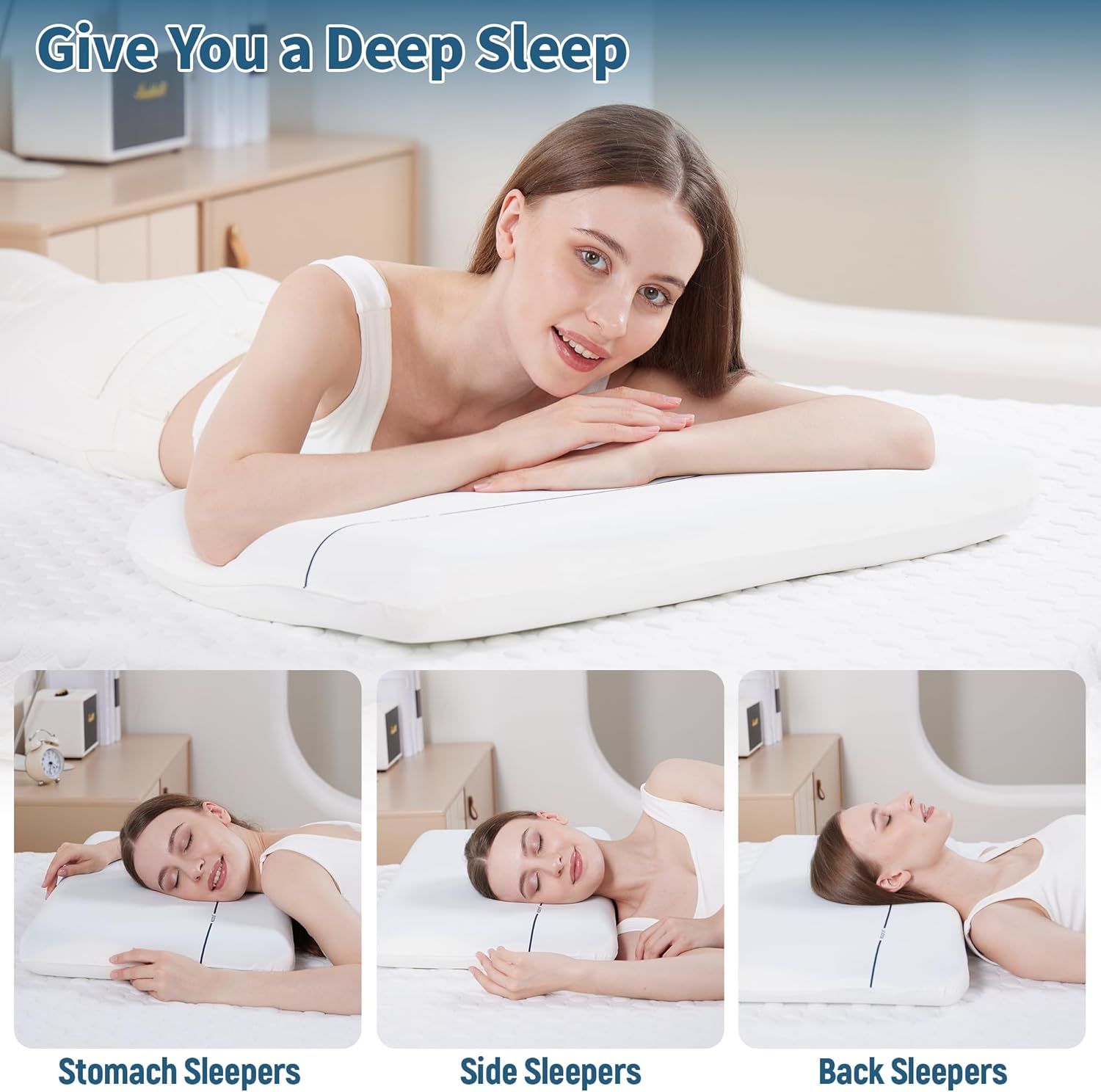 Otpermen Ergonomic Neck Pillow for Pain Relief and Sleep Support