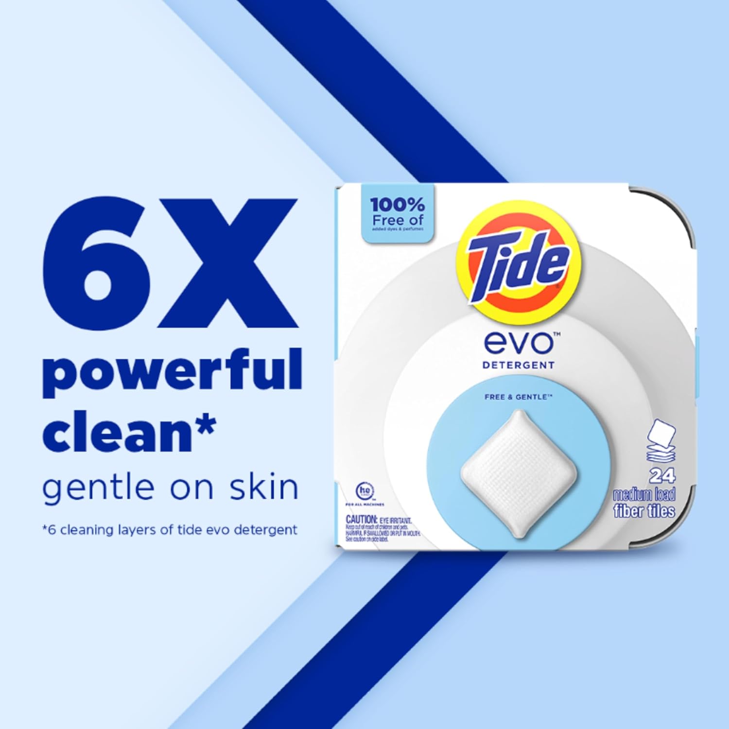 Tide Evo Free Gentle Detergent Tiles 40 ct 100 Concentrated