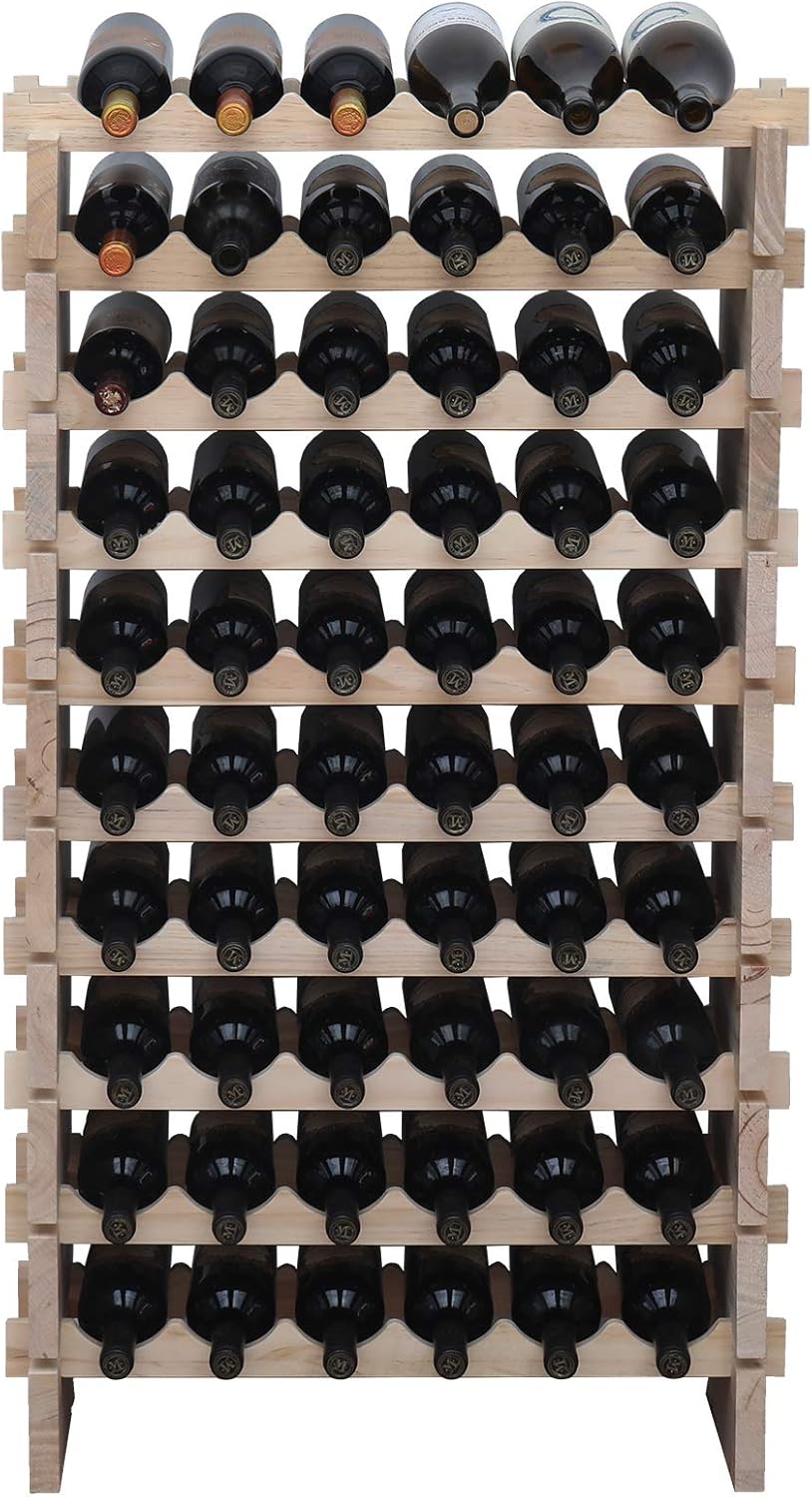fdjamy Wine Rack 60 Bottles Natural Color 1