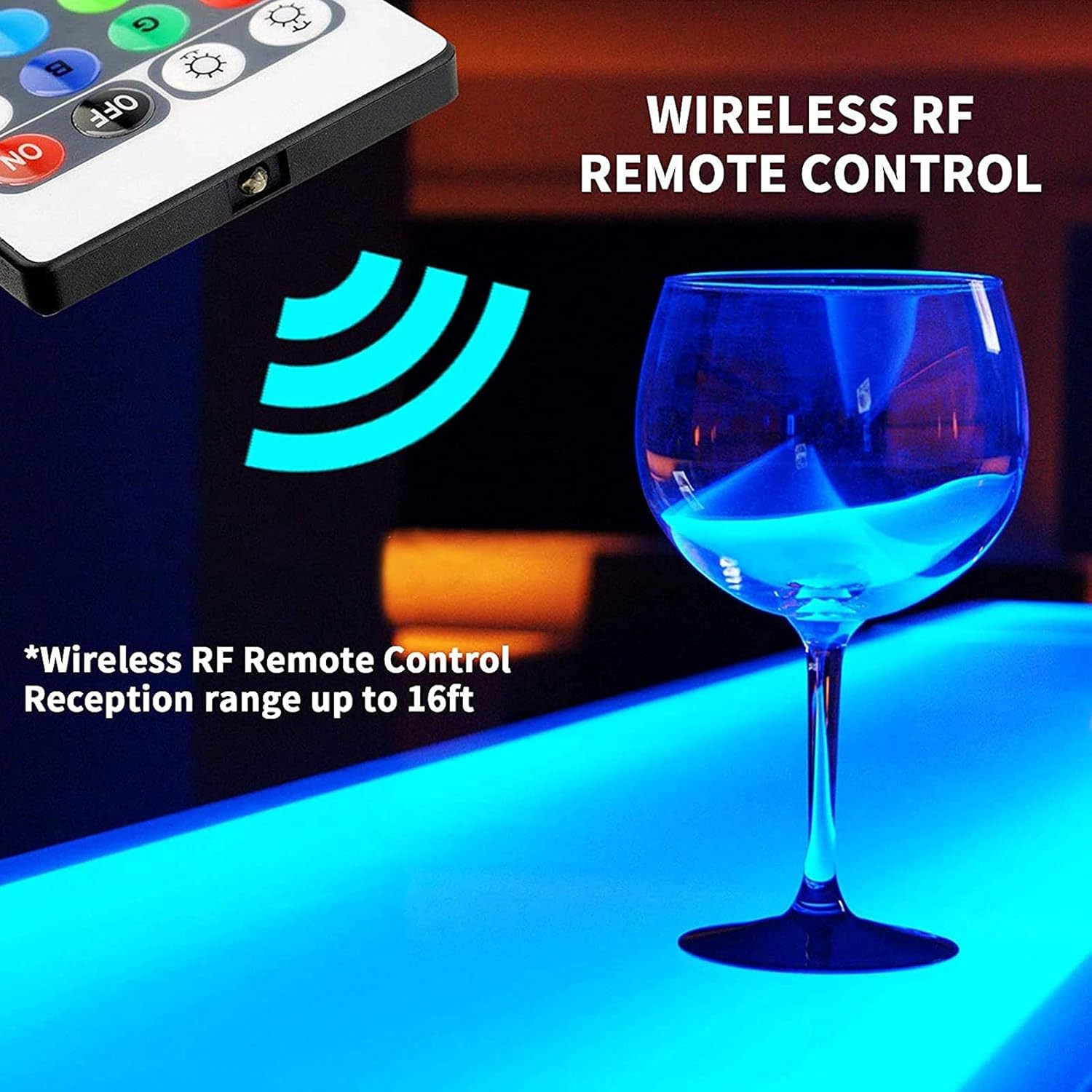 TOYOCC 1-Tier LED Liquor Shelf with Remote Control