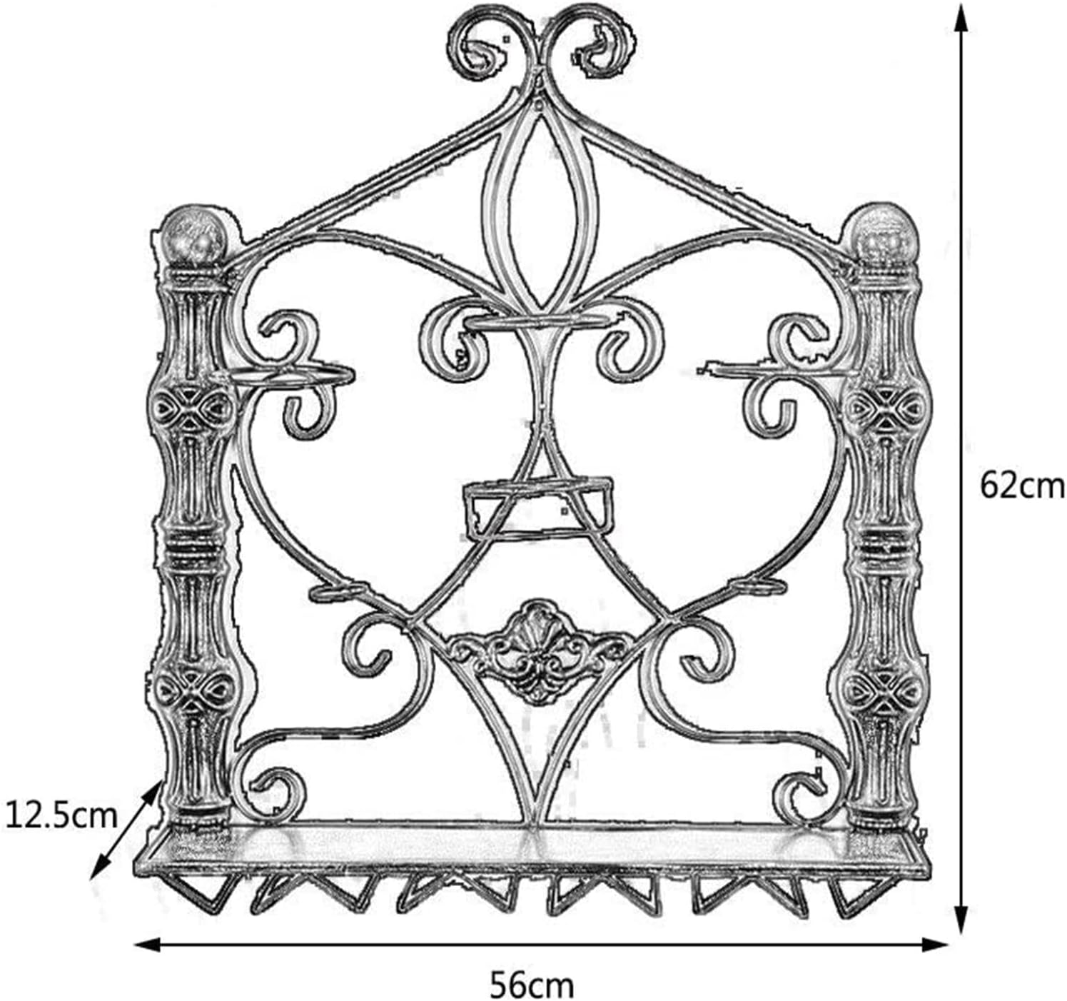 ALDEPO Wine Rack Wrought Iron Display Shelf Black
