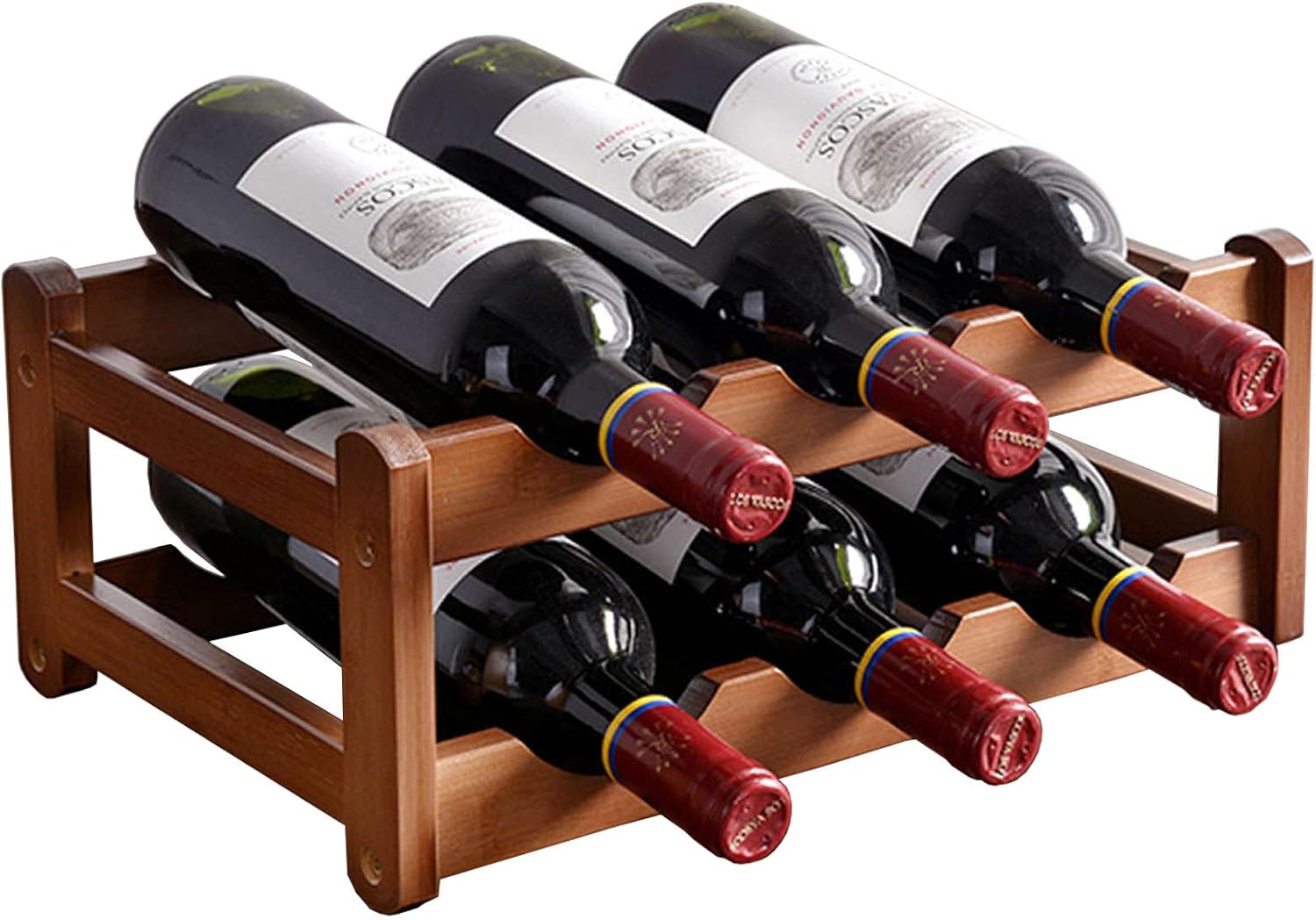BOCbco Rustic Wood Wine Rack for 6 or 8 Bottles