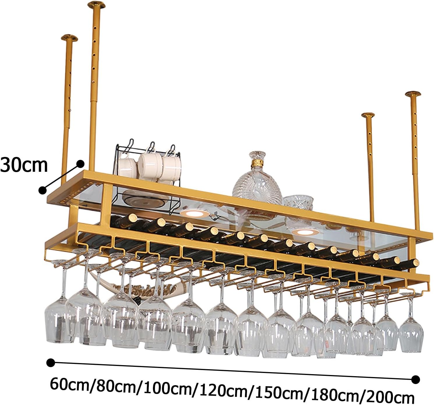 SAGIDAR Wall-Mounted Wine Rack Organizer