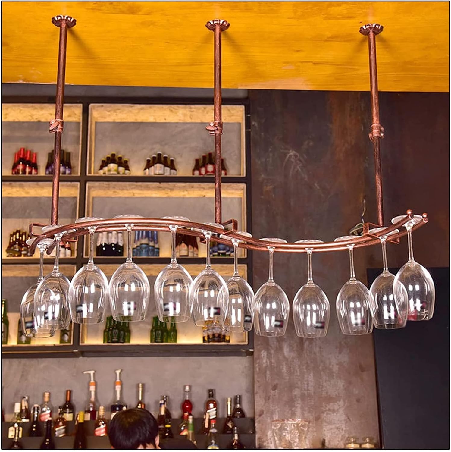 ALDEPO 2-Layer Wall-Mounted Wine Glass Rack 1