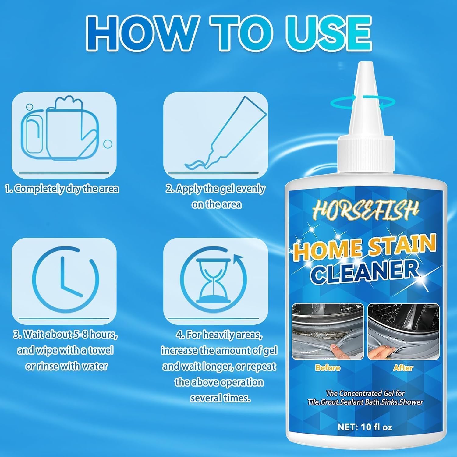 HORSEFISH TOOL 10 Fl Oz Washing Machine Cleaner Gel