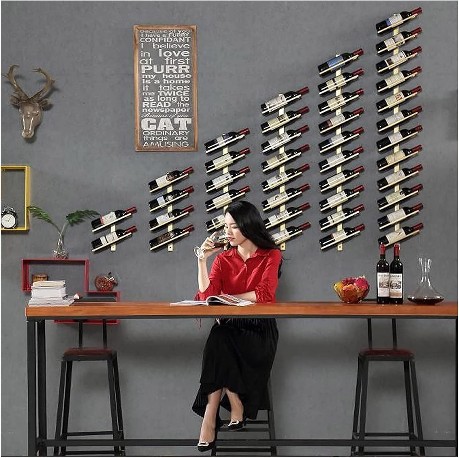 ALDEPO Wall-Mounted Wine Rack for Home and Kitchen