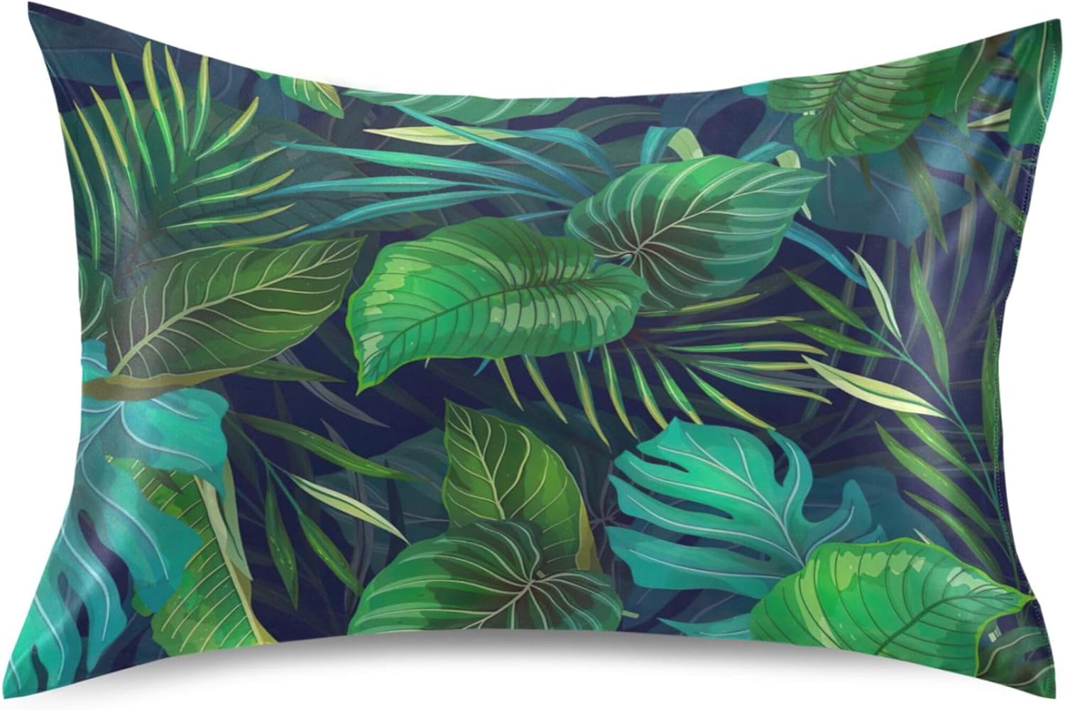 TSENQUE Exotic Tropical Plants Satin Pillow Case Cooling Bed Decor