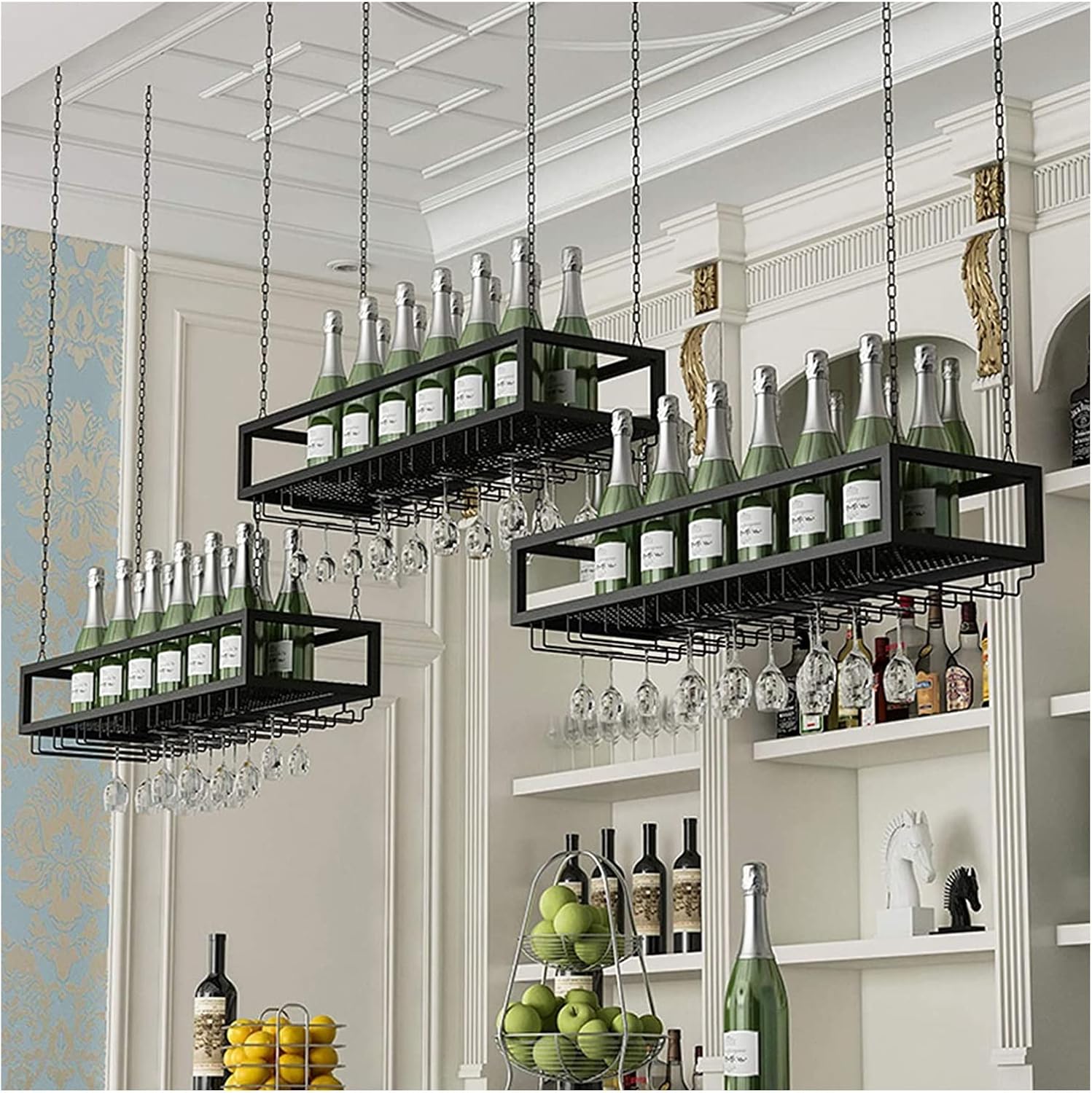 ALDEPO Adjustable Metal Wine Rack Ceiling Holder