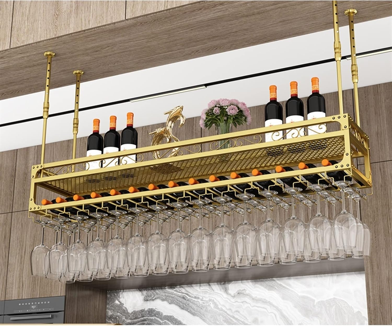 Suuim Wine Rack with Adjustable Height and Hanging Mount