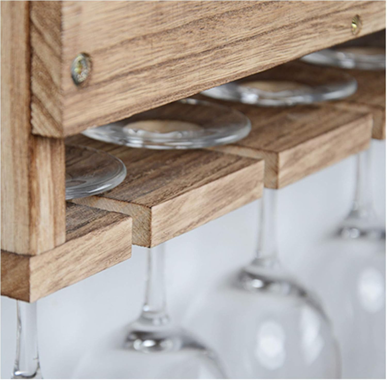 BOCbco Wall-Mounted Wine Rack with 5 Bottle and 6 Glass Holder