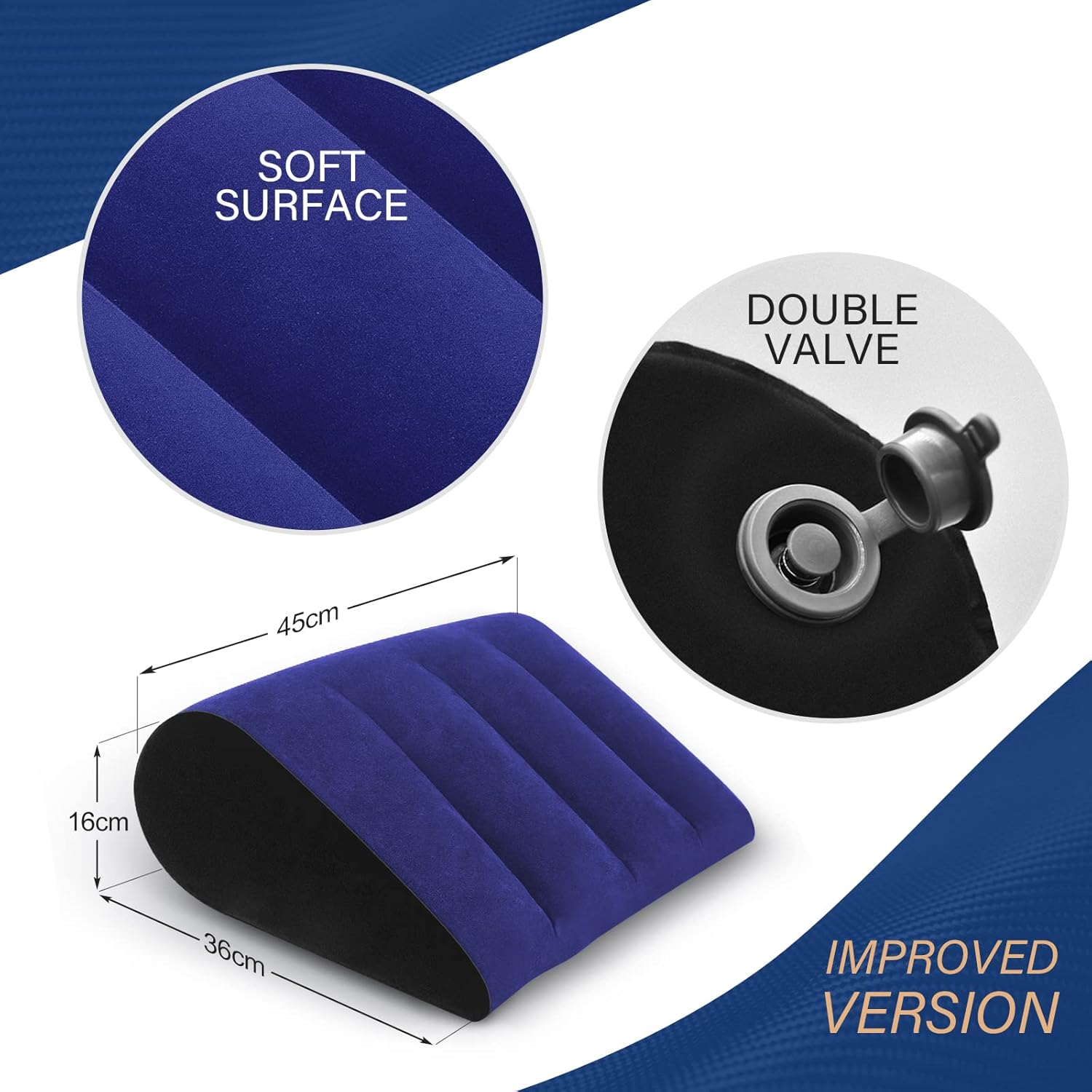 Travel Wedge Pillow for Body Support and Leg Elevation