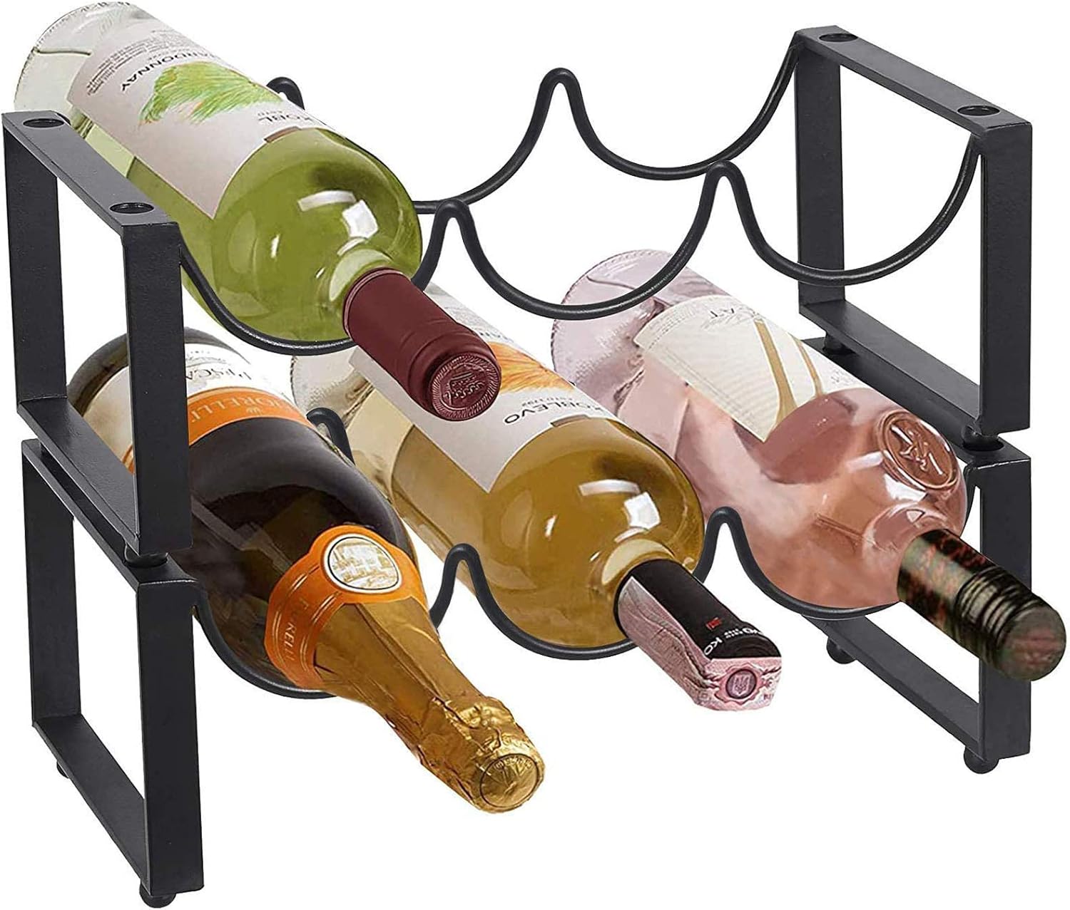 Modern Simple Nesting Wine Racks Holds 3 or 6 Bottles