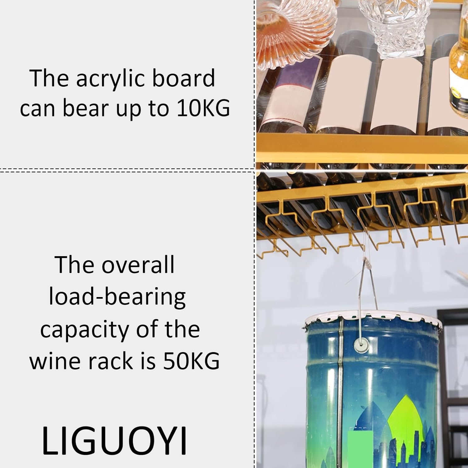 LIGUOYI Adjustable Wine Glass Rack with Screws
