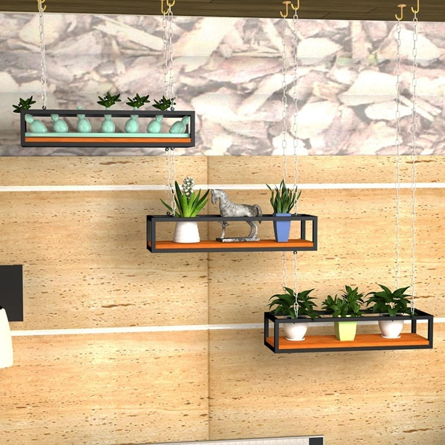 Hanging Wine Glass Rack - Wall Mounted Storage Shelf