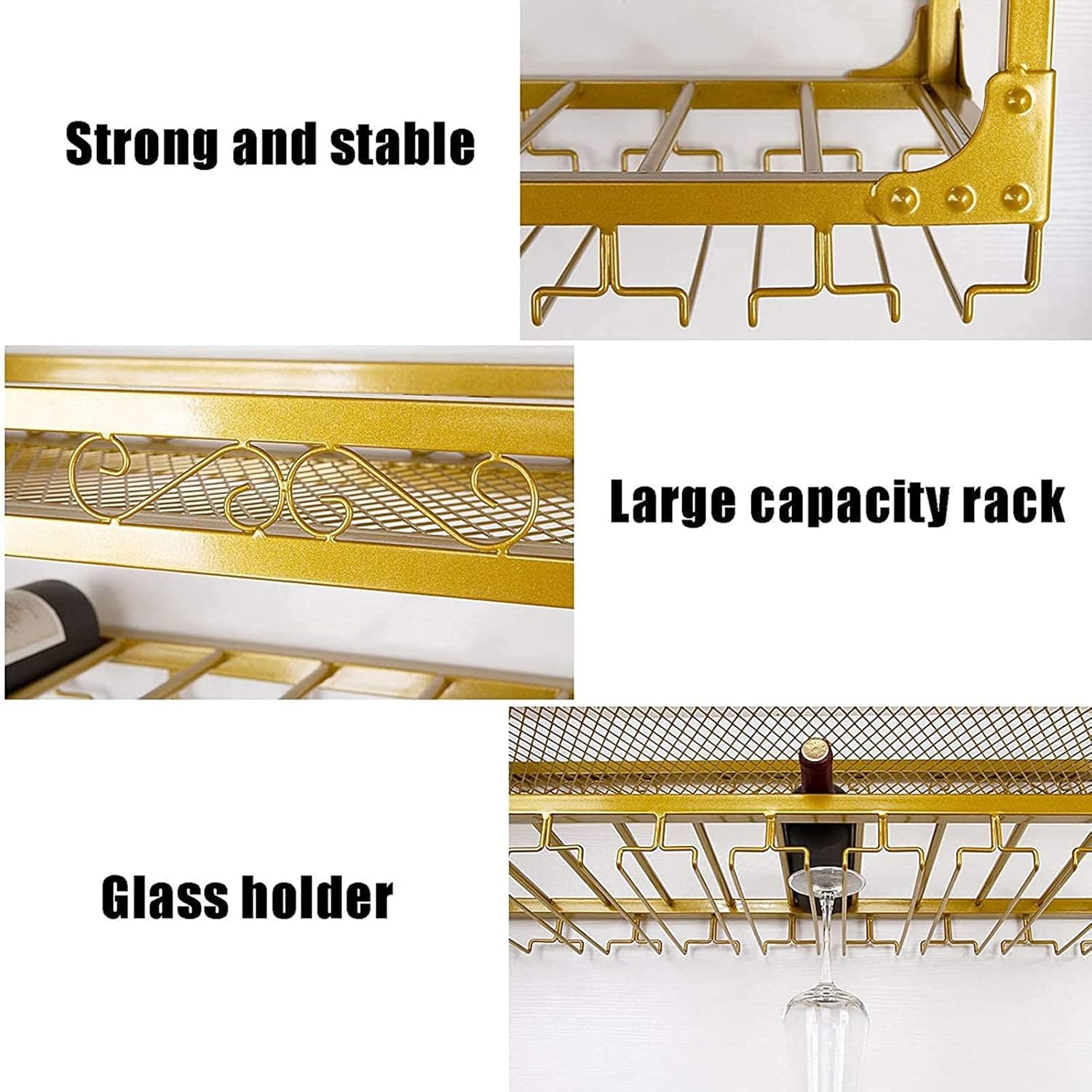 Adjustable 2-Layer Metal Wine Rack for Bar Kitchen Restaurant