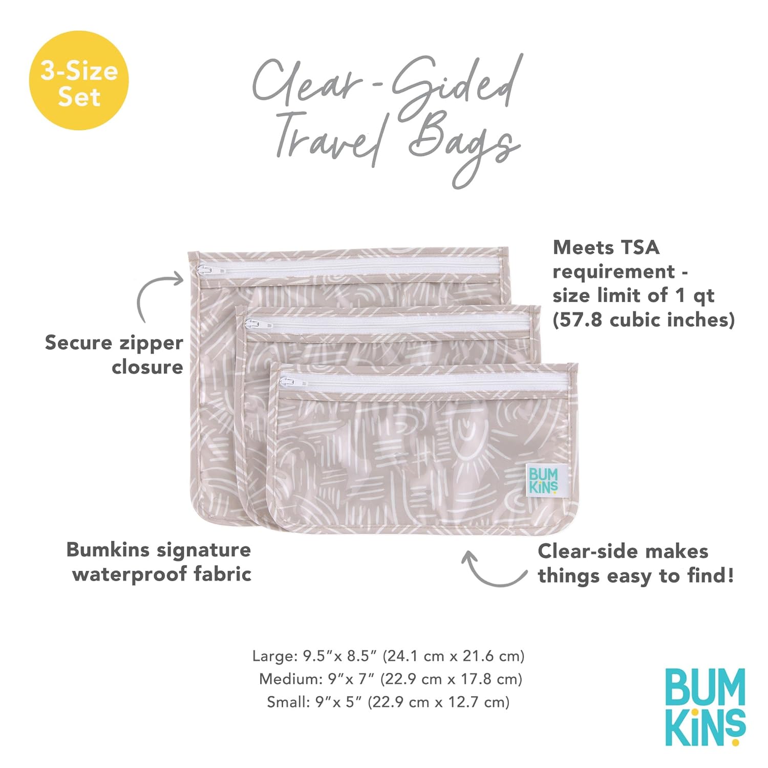 Bumkins Travel Bag Set of 3 Sizes TSA Approved 1