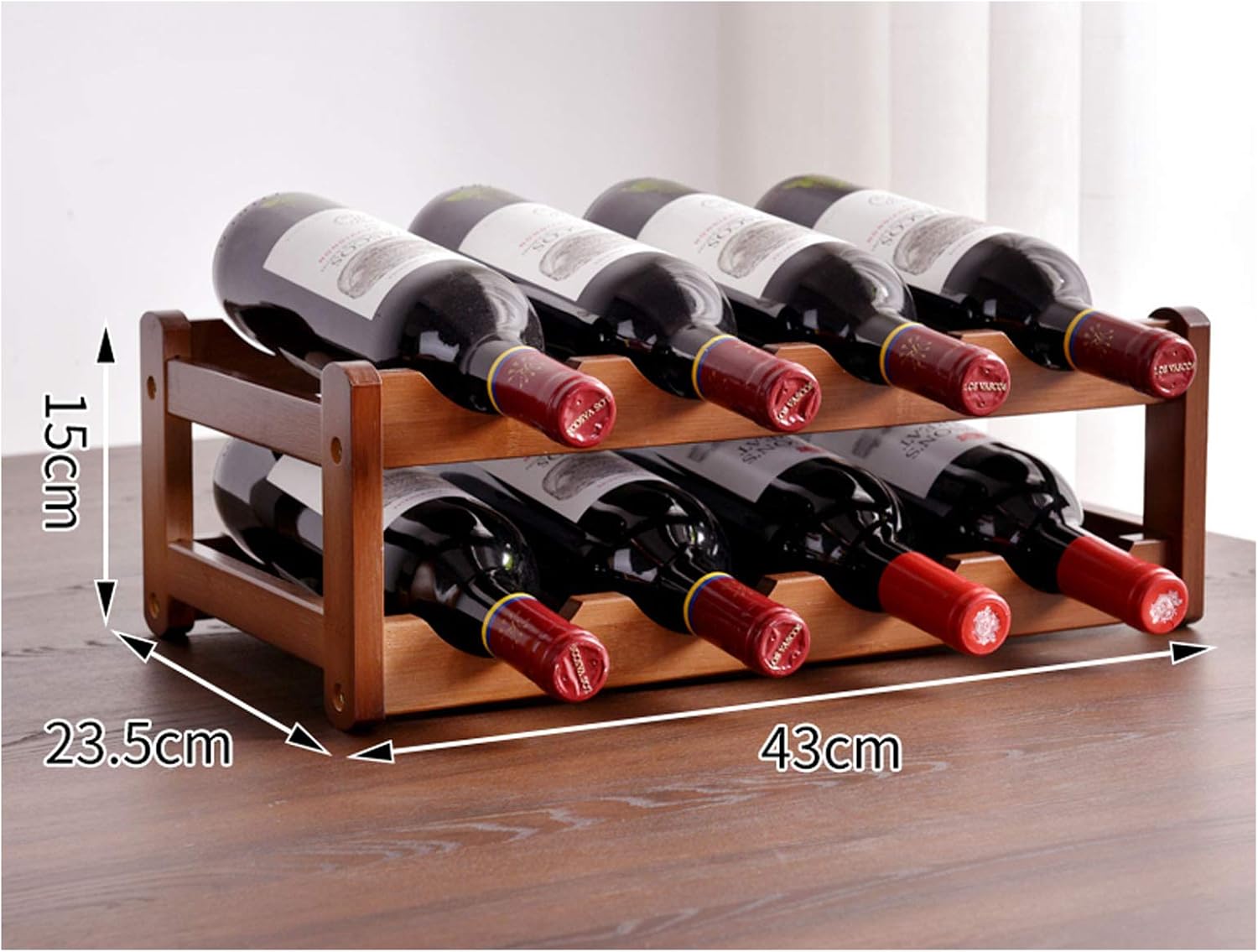 BOCbco Rustic Wine Rack for 6 or 8 Bottles