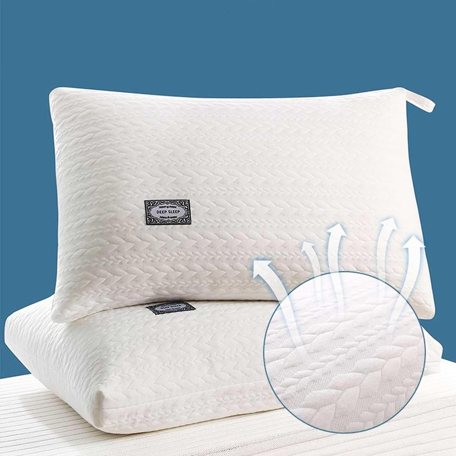 Lovskoo Soft Down Filling Bed Pillow for Stomach and Side Sleepers