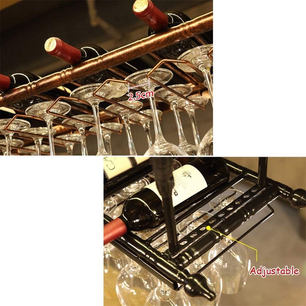 Metal Wine Glass Rack Holder Ceiling Mounted Wall-Mounted